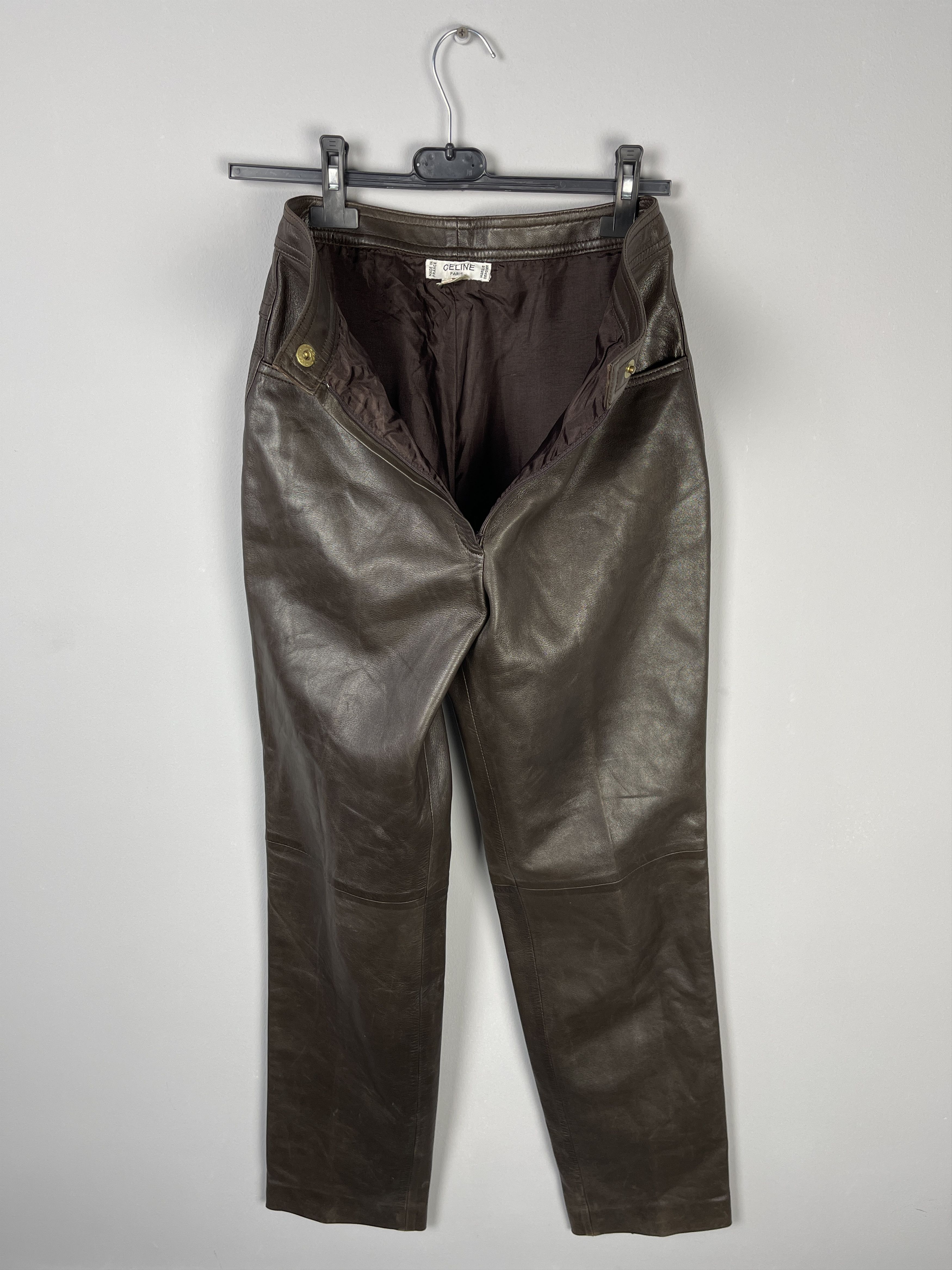 Celine Celine Vintage Cuir Leather Pants Size 30" / US 8 / IT 44 - 4 Thumbnail