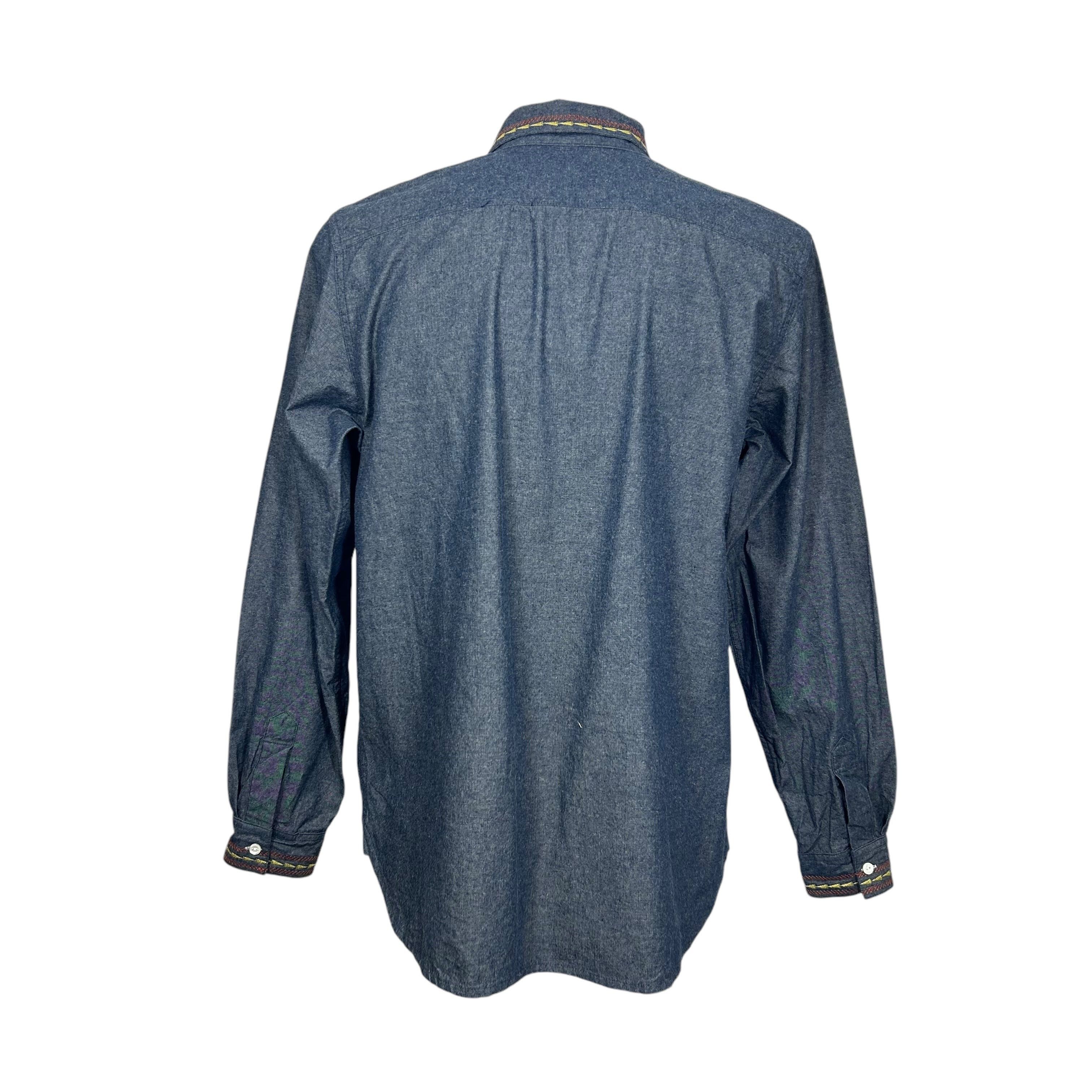 YMC YMC London Blue Chambray Embroidered T-shirt L Size US L / EU 52-54 / 3 - 2 Thumbnail