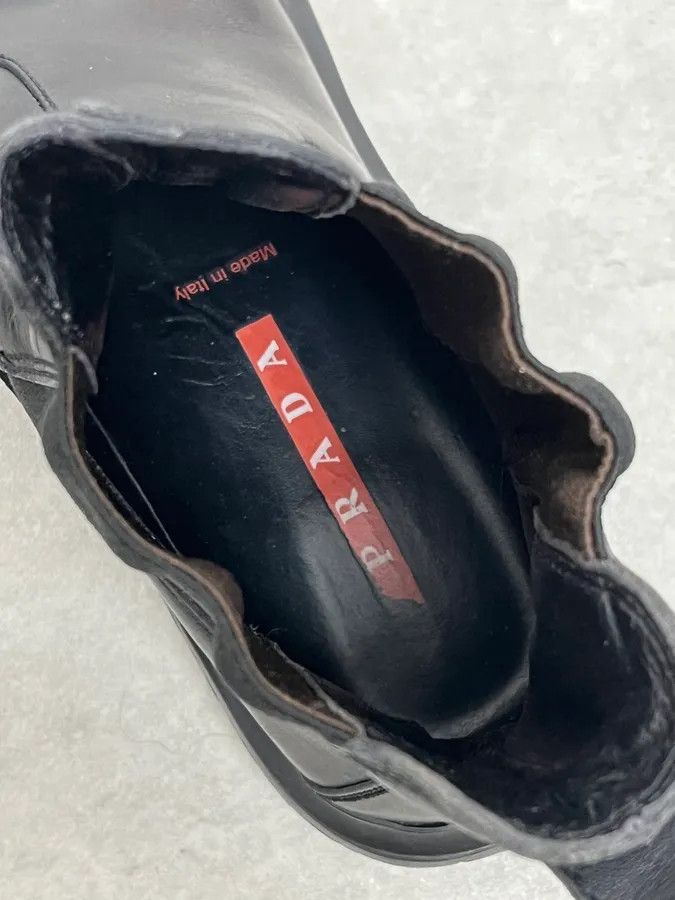 Prada AW1999 Prada Black Vibram Premium Leather Boots Size US 7 / IT 37 - 8 Thumbnail