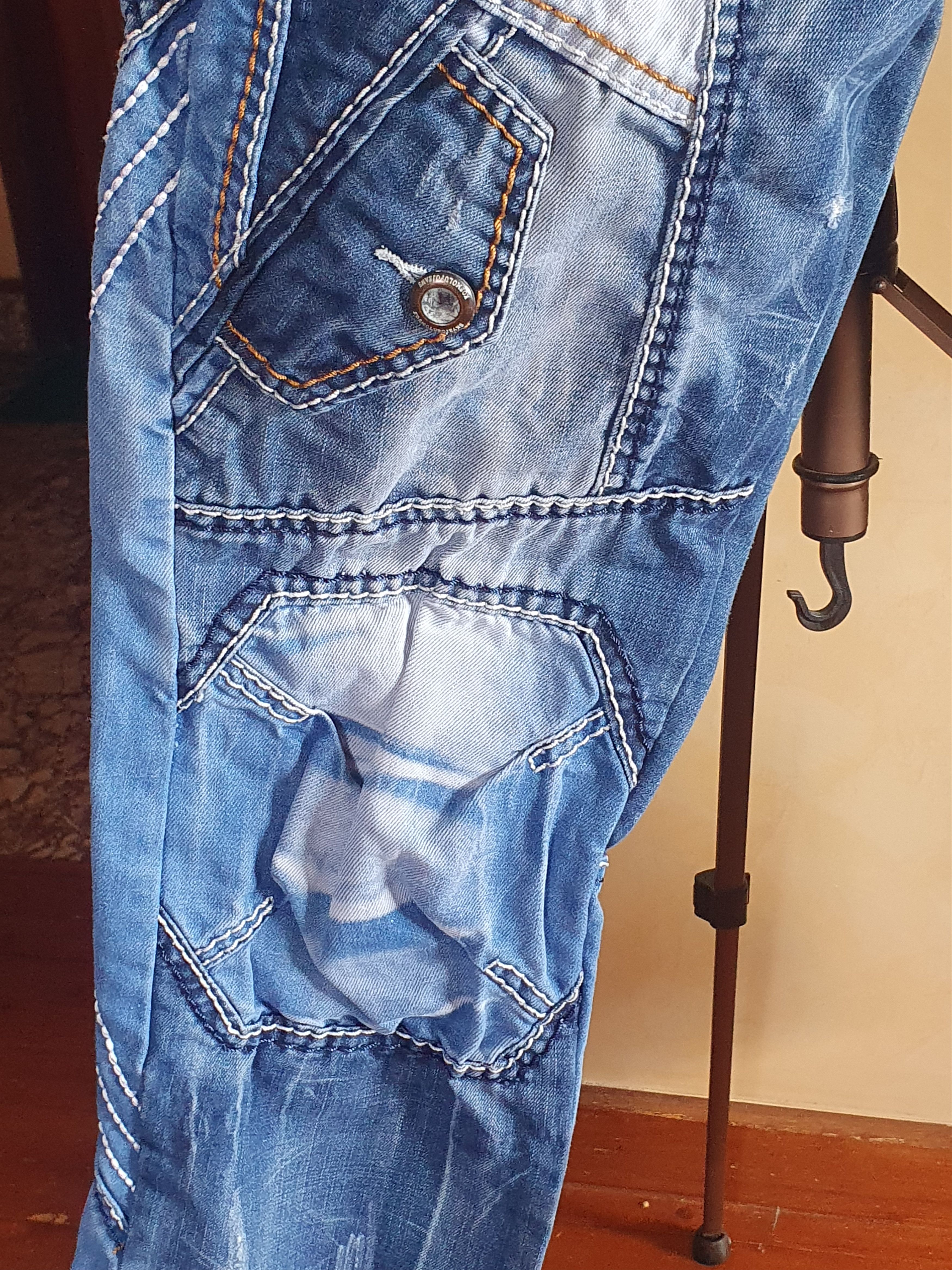 Other Kosmo Lupo Jeans Embroidered Patchwork Тhick Seams Size US 32 / EU 48 - 9 Thumbnail