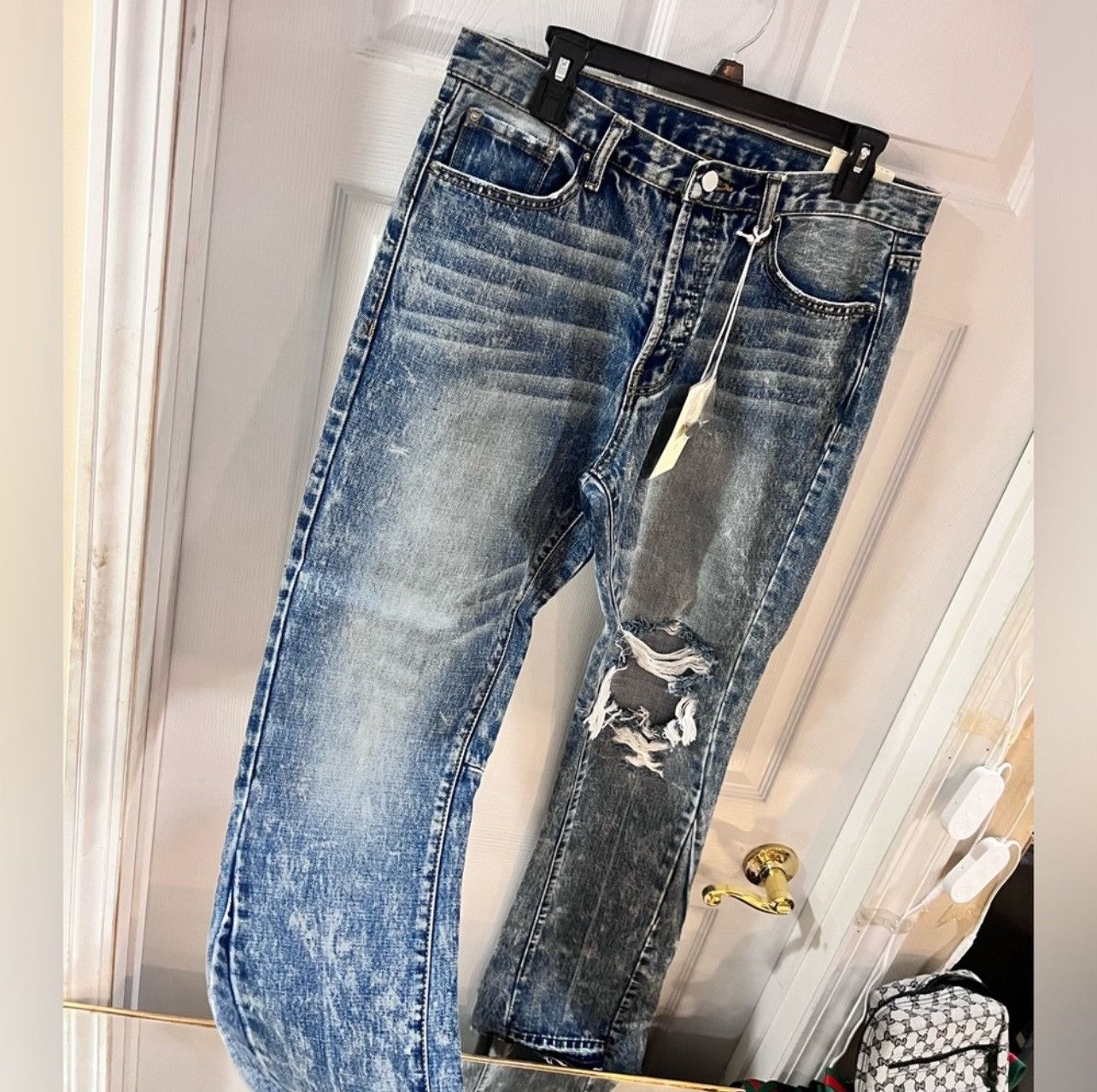 MNML MNML Flare Blue Denim Jeans Distressed Size US 32 / EU 48 - 2 Thumbnail