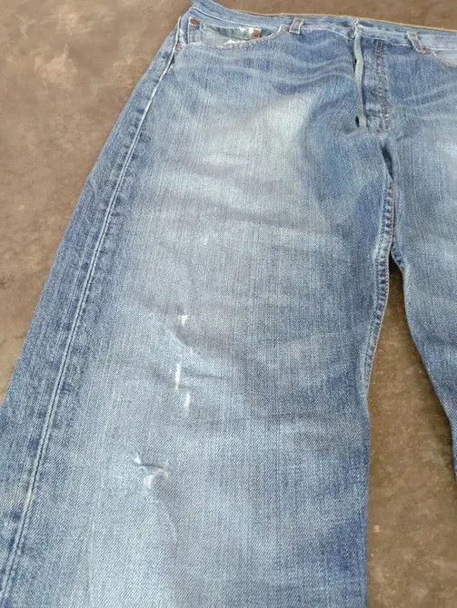 Levi's × Vintage Vintage Levis 501 Straight Leg Distressed Jeans 34x31 Size US 34 / EU 50 - 6 Thumbnail