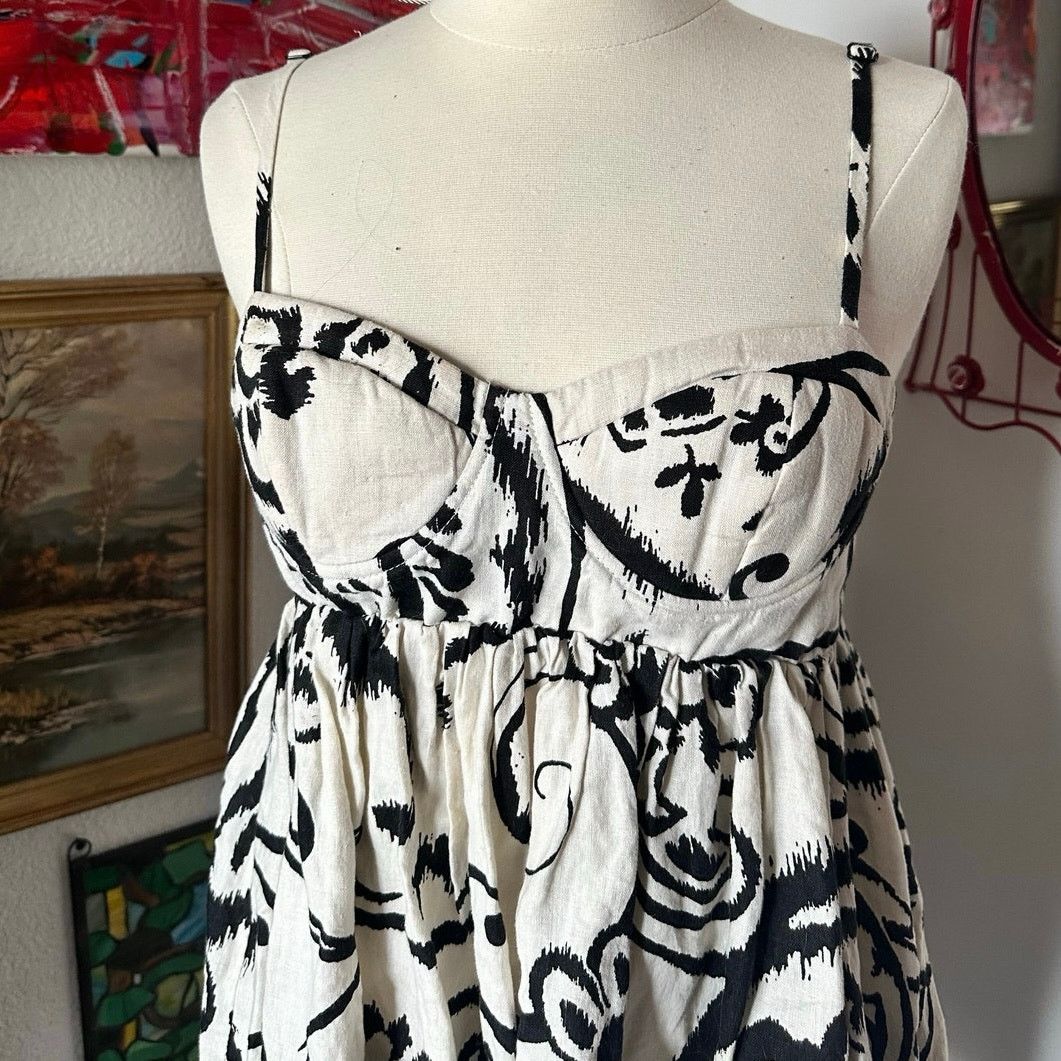 Forever 21 forever 21 cream and black babydoll tank top Size S / US 4 / IT 40 - 2 Thumbnail