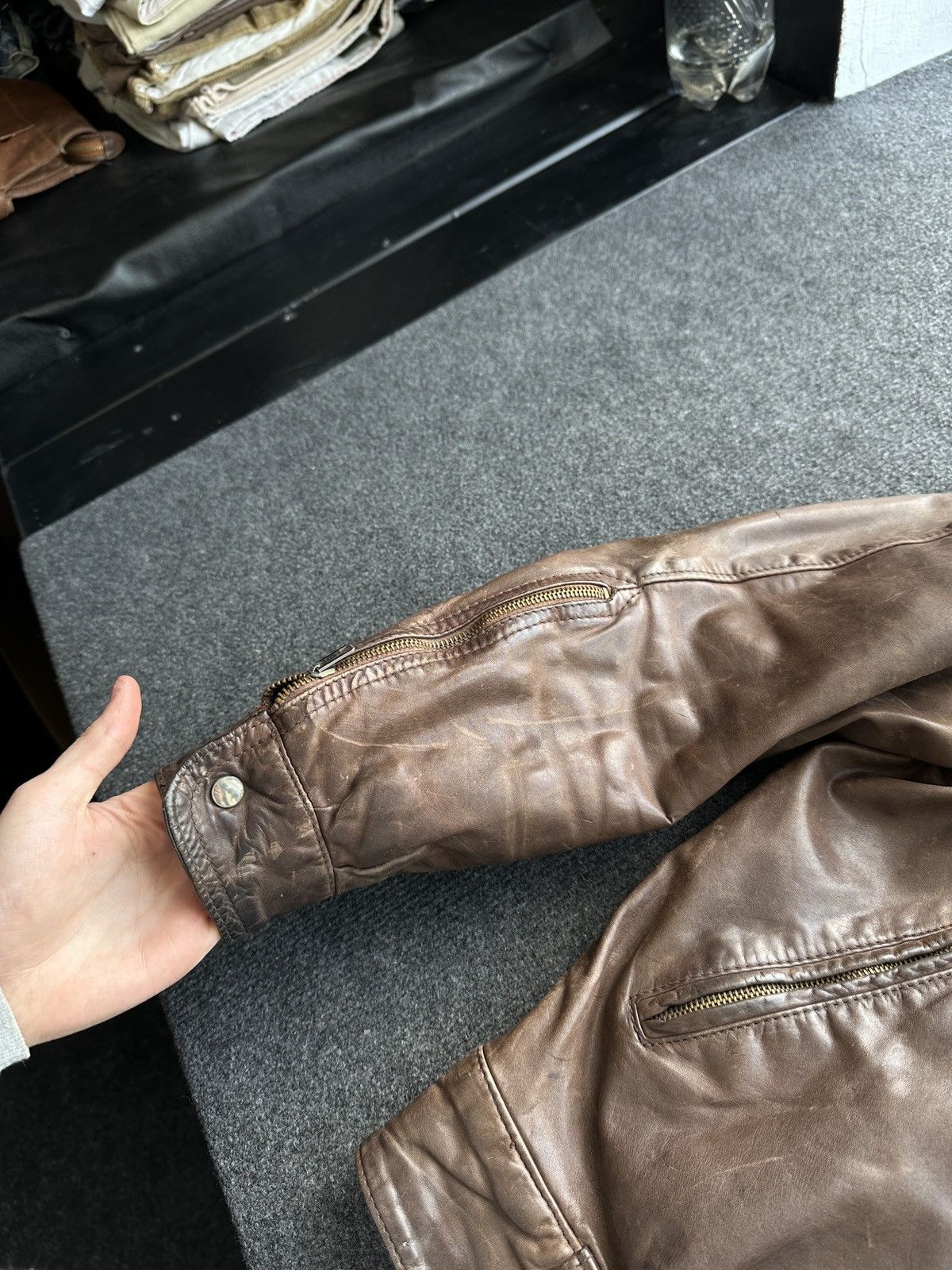 Other 🚨VNTG LEATHER JACKET AVANT GARDE WESTERN BROWN MOTO Size US XS / EU 42 / 0 - 6 Thumbnail