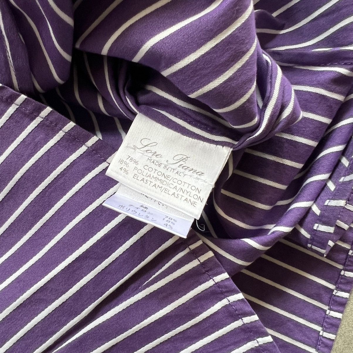 Loro Piana Loro Piana Purple Stripe Long Sleeve Button up Shirt Size S / US 4 / IT 40 - 6 Thumbnail