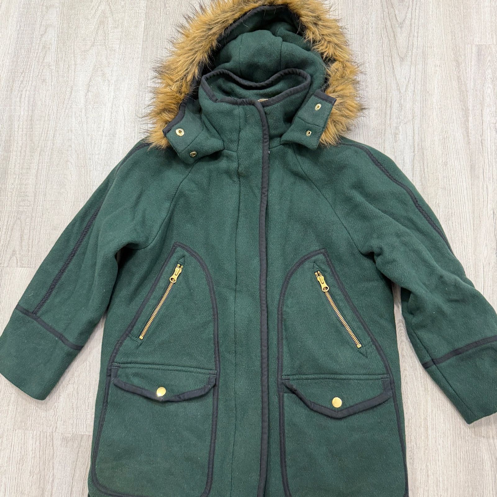 J.Crew J Crew Summit Wool Parka Coat Women's 0P Italian Stadium Size XS / US 0-2 / IT 36-38 - 3 Thumbnail