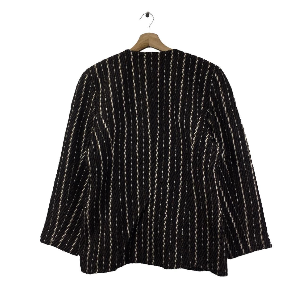 Vintage Vtg CARLO PRET A PORTER French Designer Striped Coat Blouse Size M / US 6-8 / IT 42-44 - 4 Thumbnail