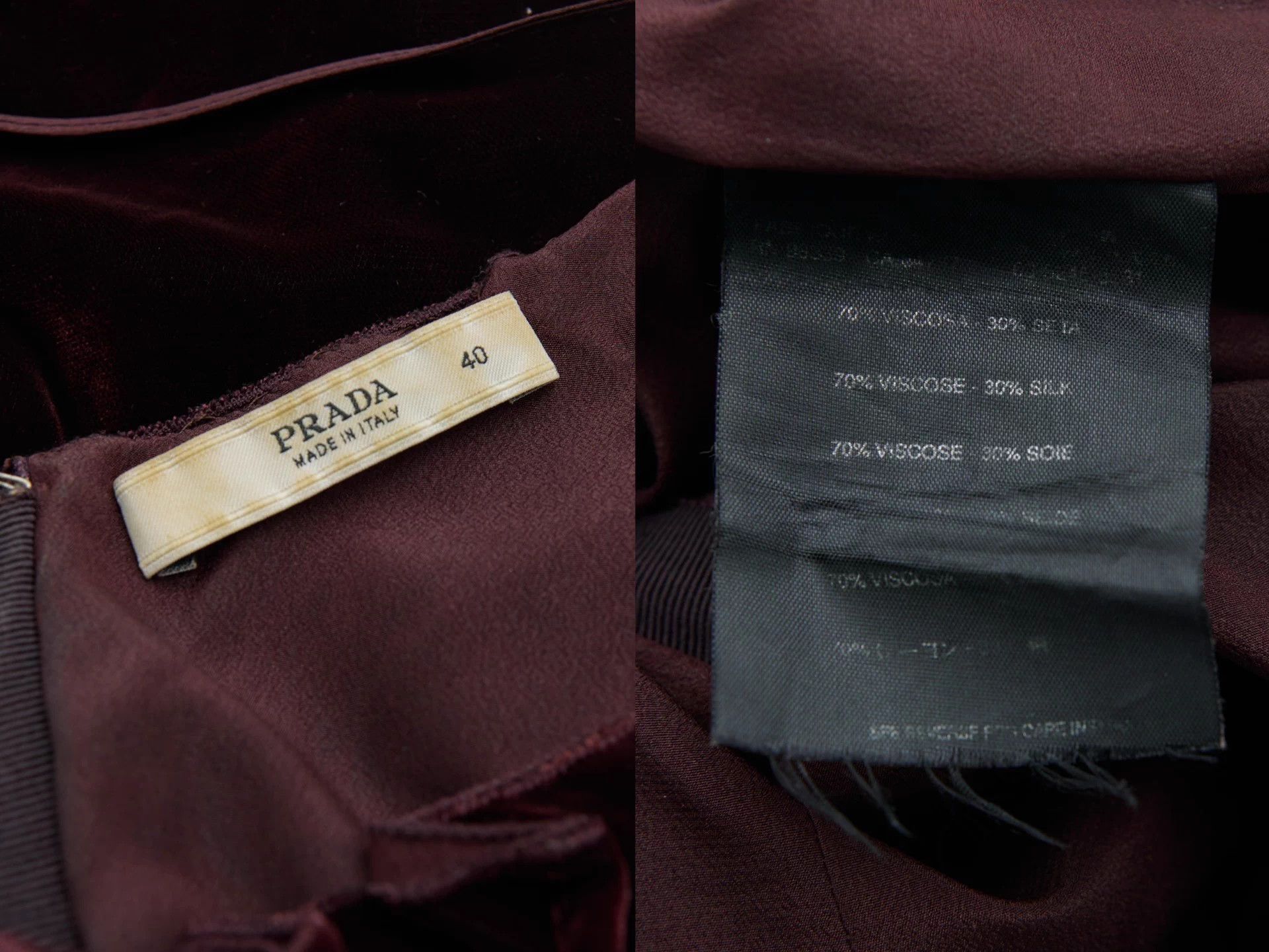 Prada PRADA Vintage Wine Red Velvet Asymmetric Pleated Dress Size M / US 6-8 / IT 42-44 - 9 Thumbnail