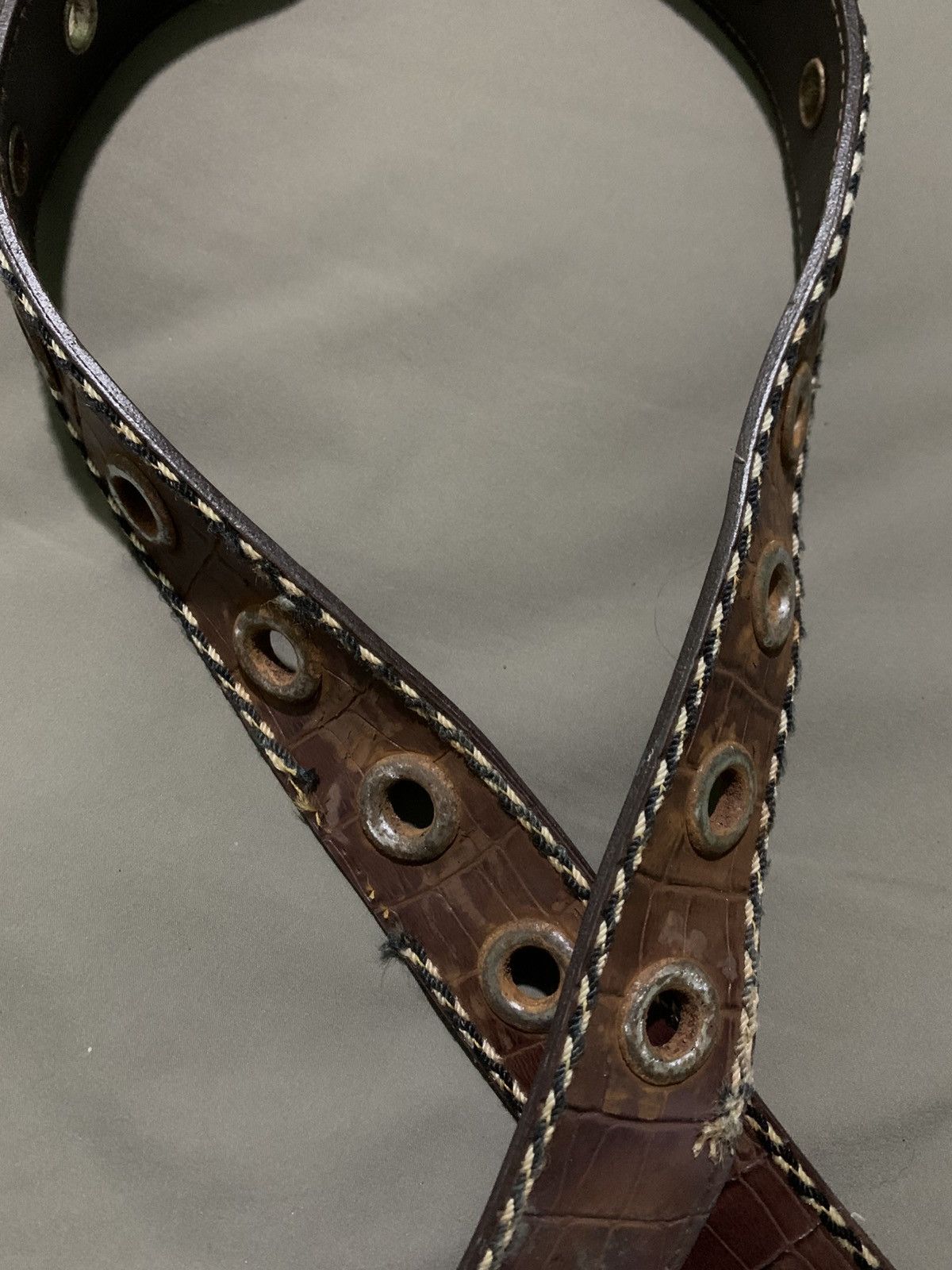 If Six Was Nine Brown gunda leather rings belt Size ONE SIZE - 3 Thumbnail