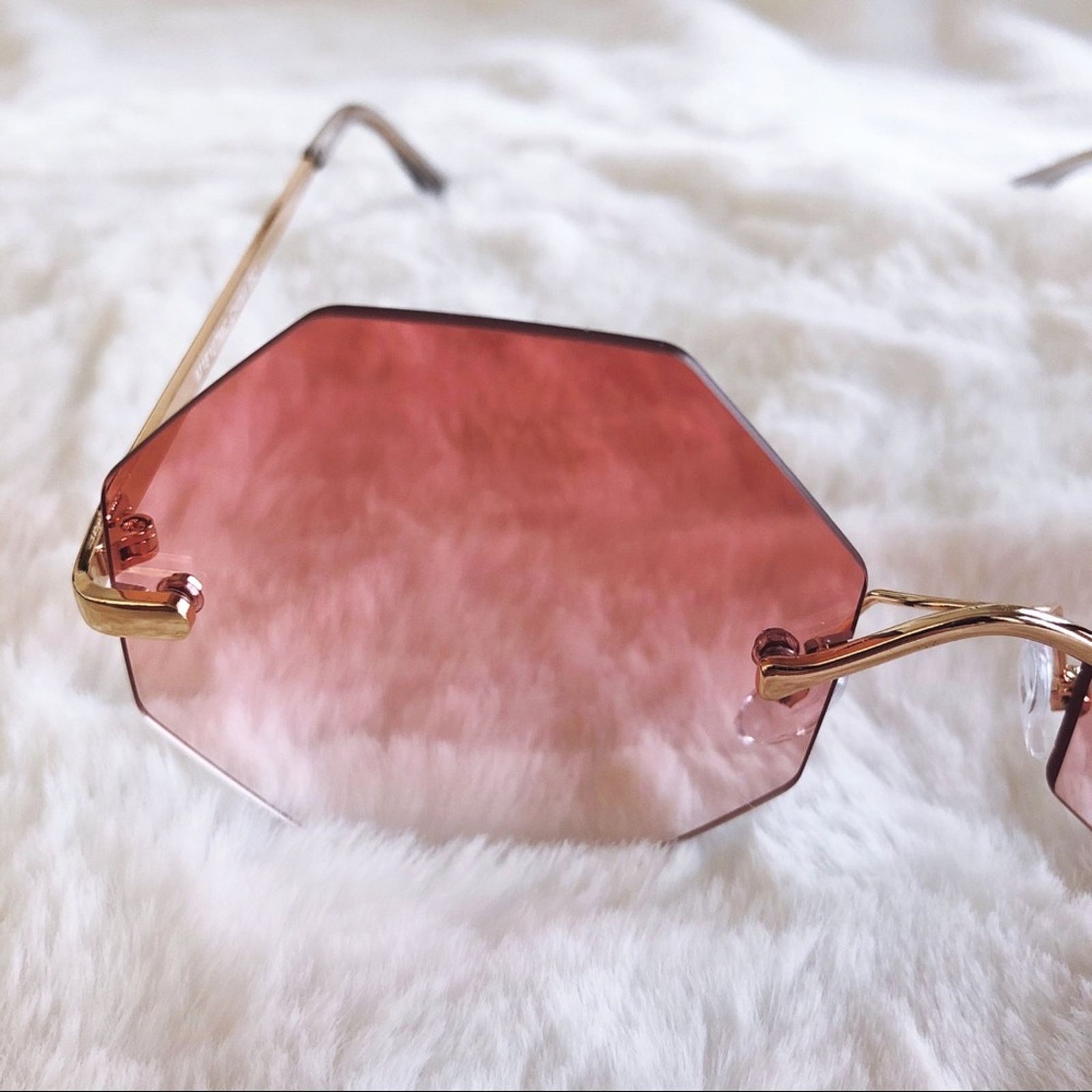 Other Alaiya Pink Octogonal Ombre Sunglasses Size ONE SIZE - 7 Thumbnail