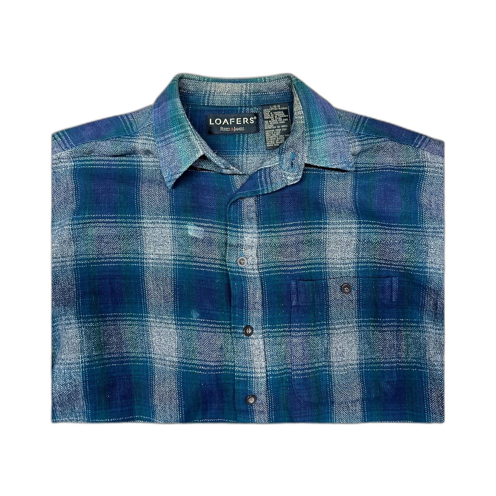 Austin Reed Loafers By Reed St James Flannel Button-Up Shirt Men's Long Size US L / EU 52-54 / 3 - 2 Thumbnail