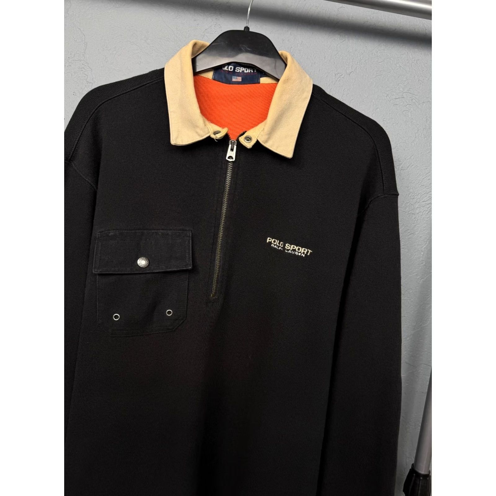 Vintage VINTAGE Polo Sport Ralph Lauren 90s Mens 1/4 Zip Collared Sweatshirt L Black Cotton Sweatshirt Mens 90s Polo Sport 1/4 Zip Sweatshirt Size US L / EU 52-54 / 3 - 4 Thumbnail