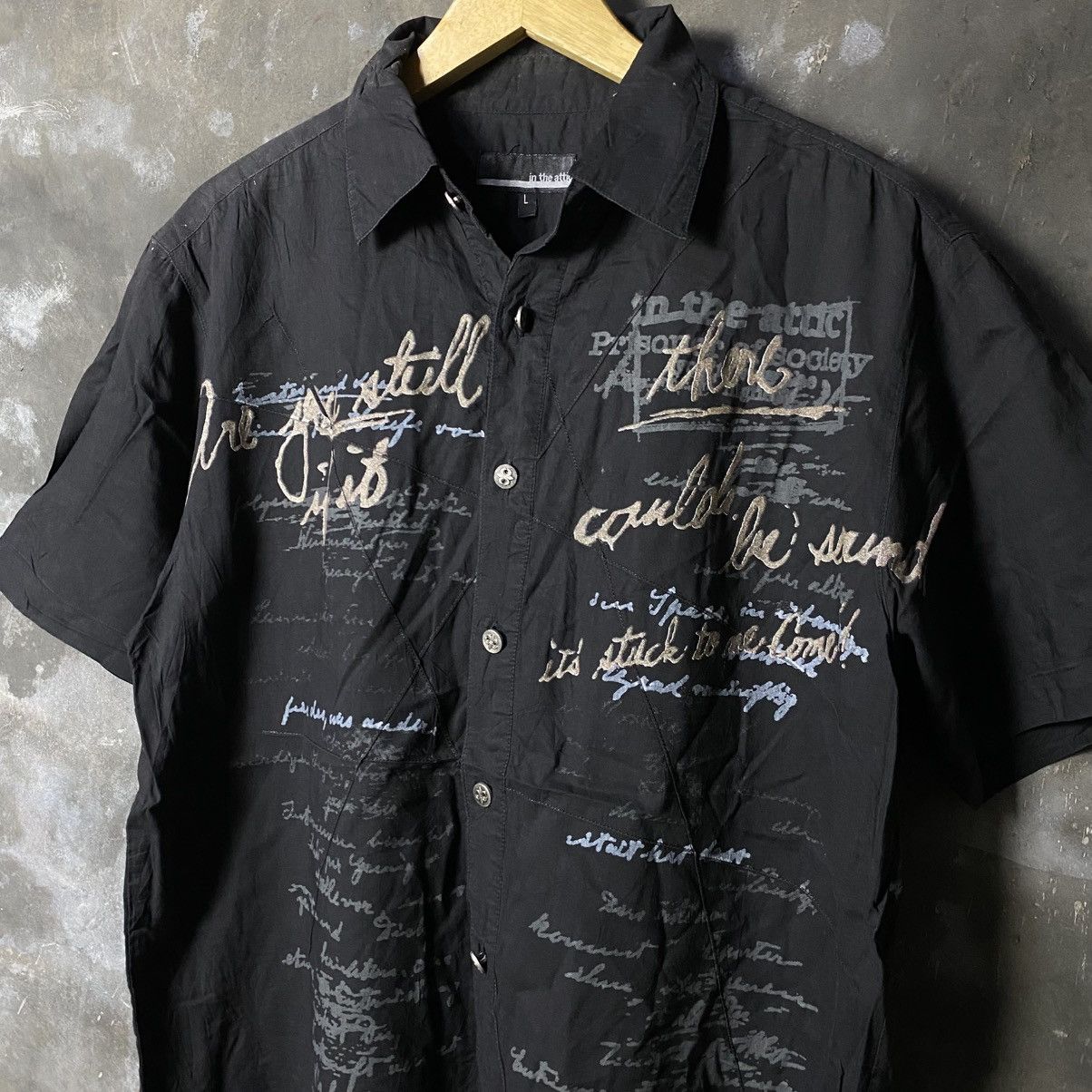 If Six Was Nine × In The Attic × Le Grande Bleu (L.G.B.) 2000s y2k in the attic scriblles shirt s/s Size US L / EU 52-54 / 3 - 3 Thumbnail