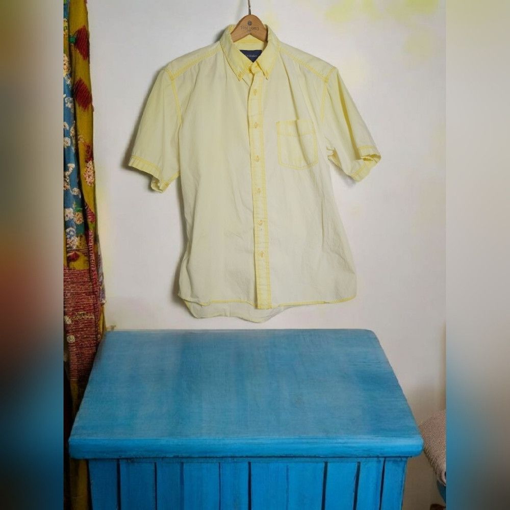 Vintage O C S Clothiers Sz M Yellow Distressed Cotton Men's Shirt Size US M / EU 48-50 / 2 - 1 Thumbnail