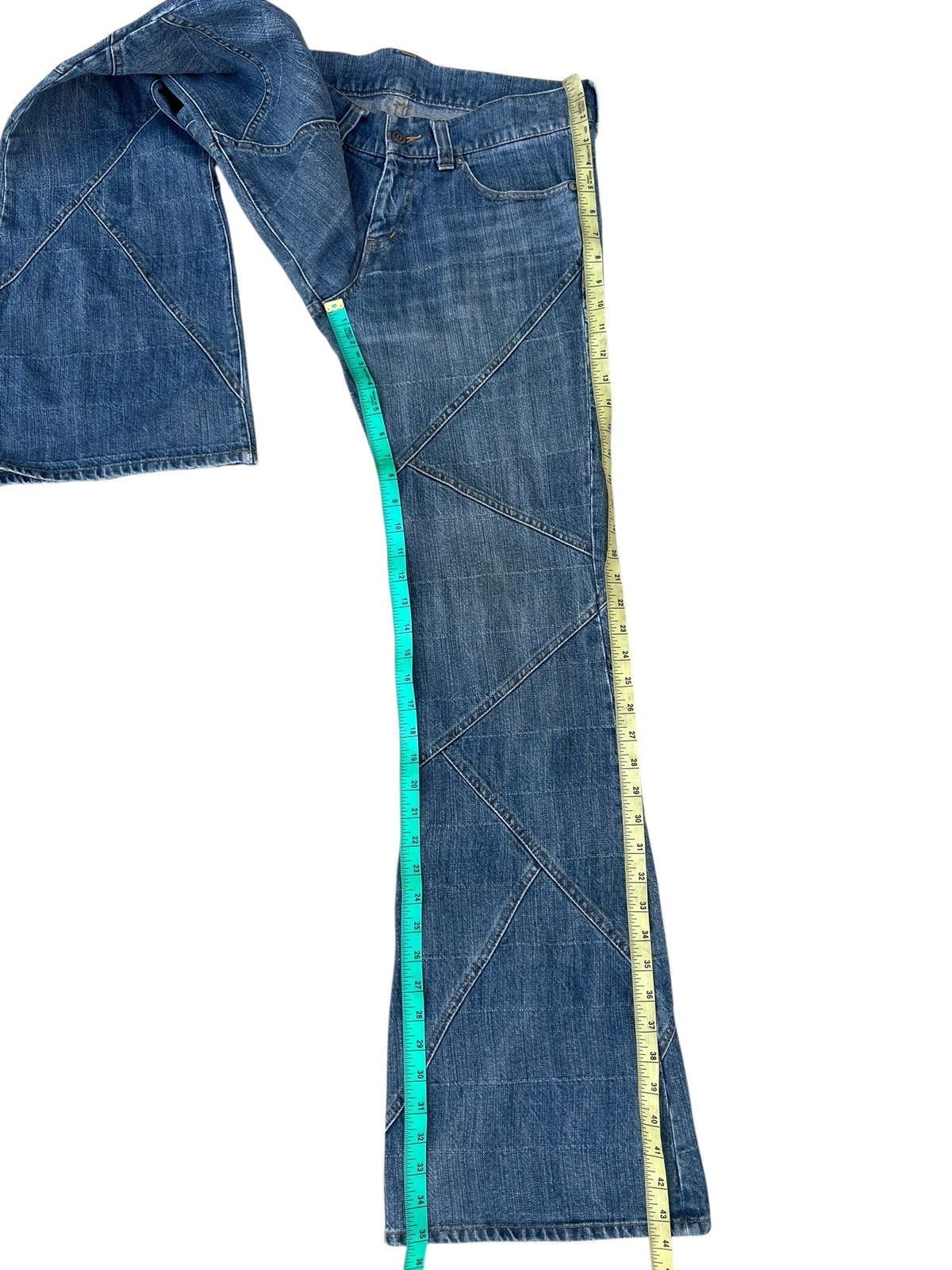 Tornado Mart Archive Tornado Mart Patchwork Denim Super Flare Jeans Size US 31 - 6 Thumbnail