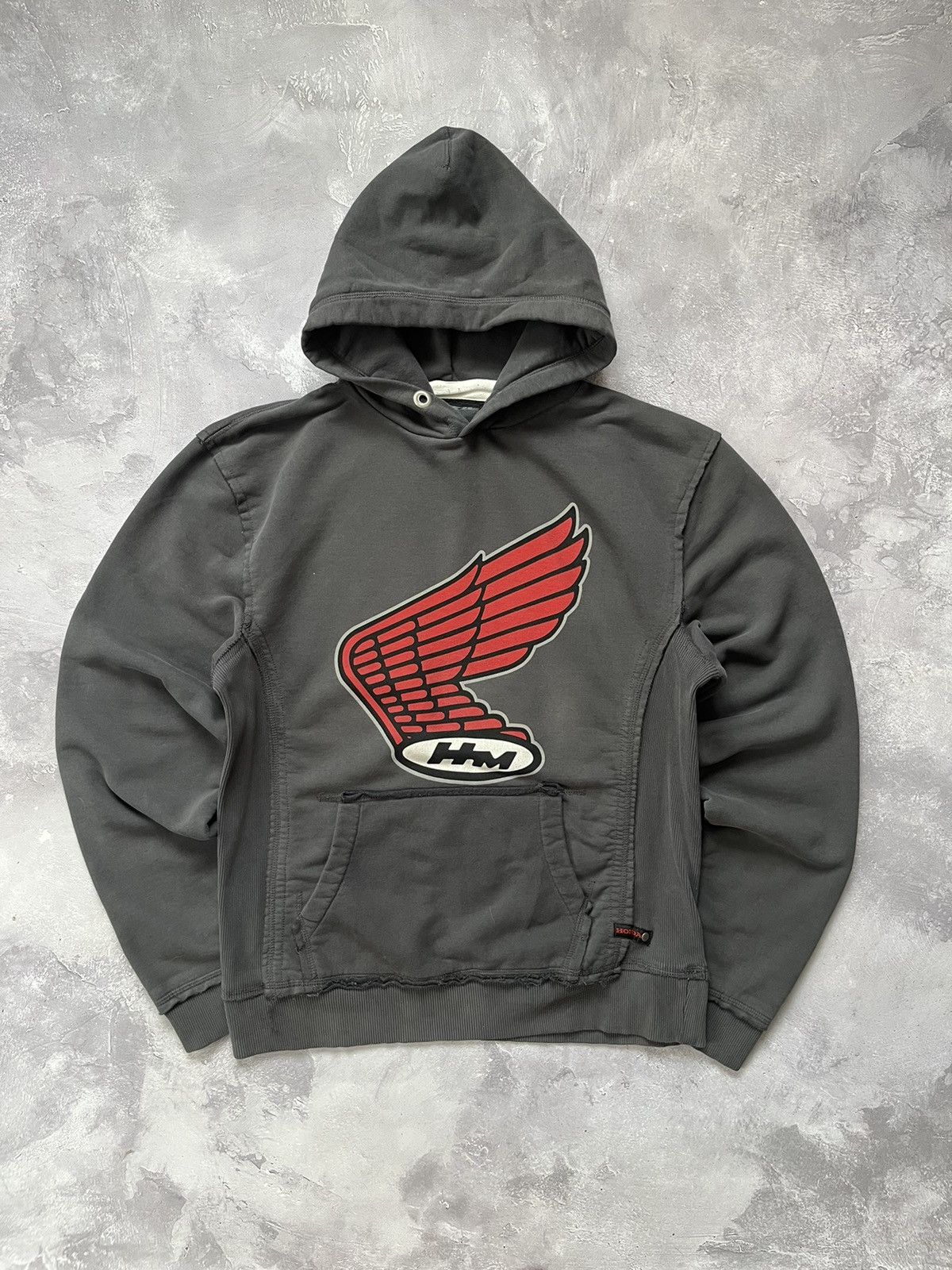 Vintage Honda Motors HM Big Logo Hoodie Gray Size L