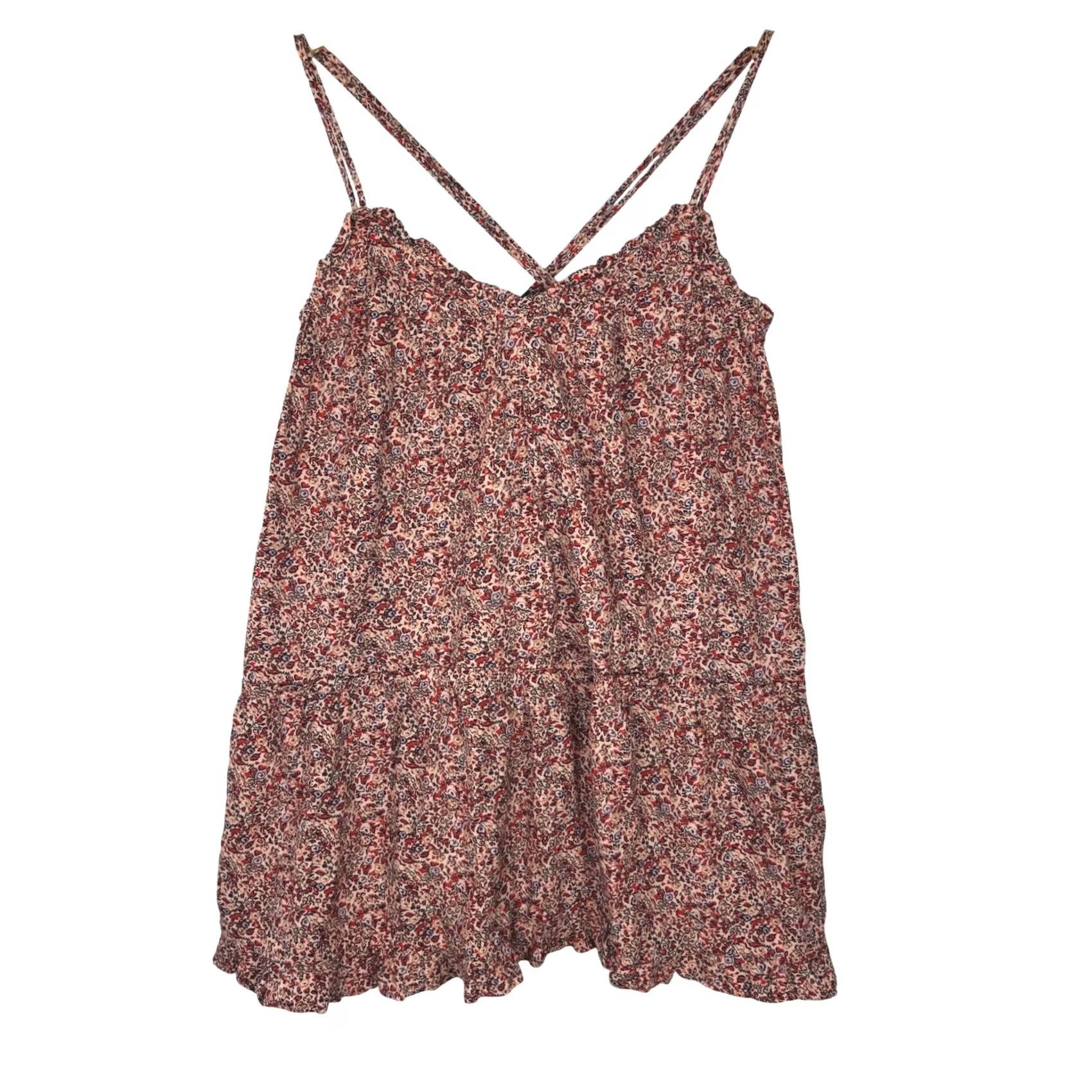 Vintage Universal Thread Pink Floral Pintuck Mini Dress L Size L / US 10 / IT 46 - 2 Thumbnail