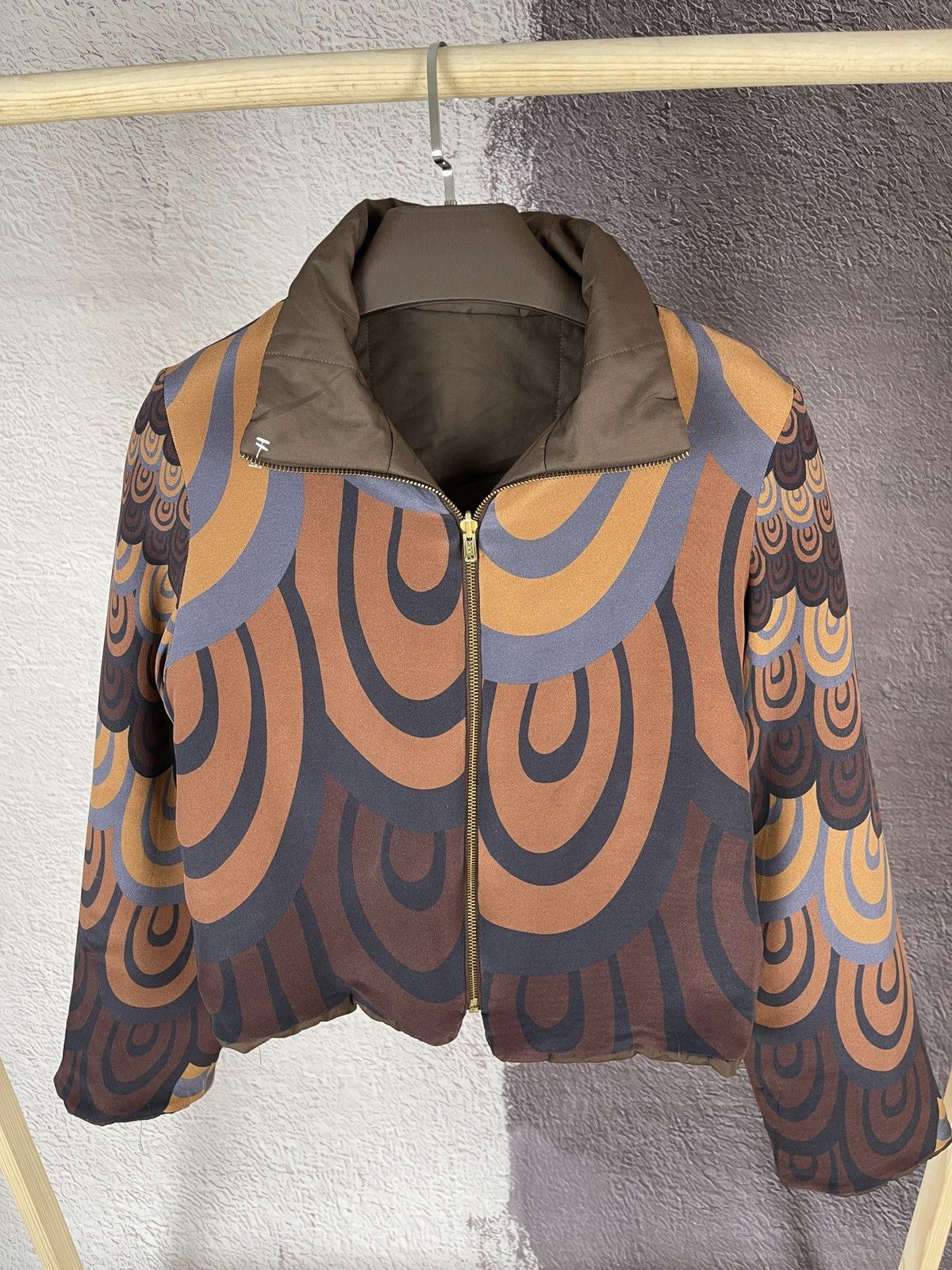 Roberta di Camerino 100% silk abstract reversible jacket