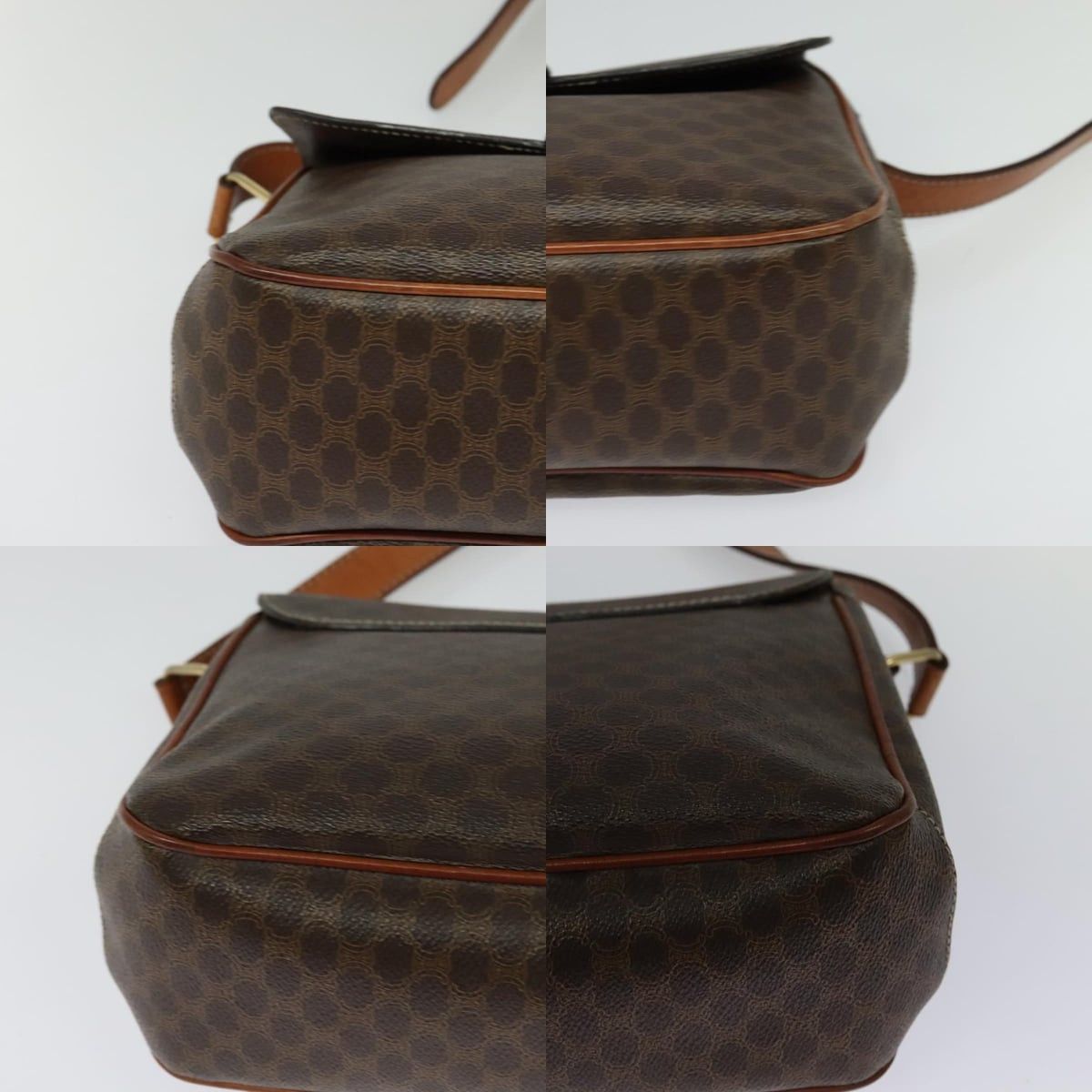 Celine CELINE Macadam Canvas Shoulder Bag Pvc Leather Brown Gold Size ONE SIZE - 10 Thumbnail
