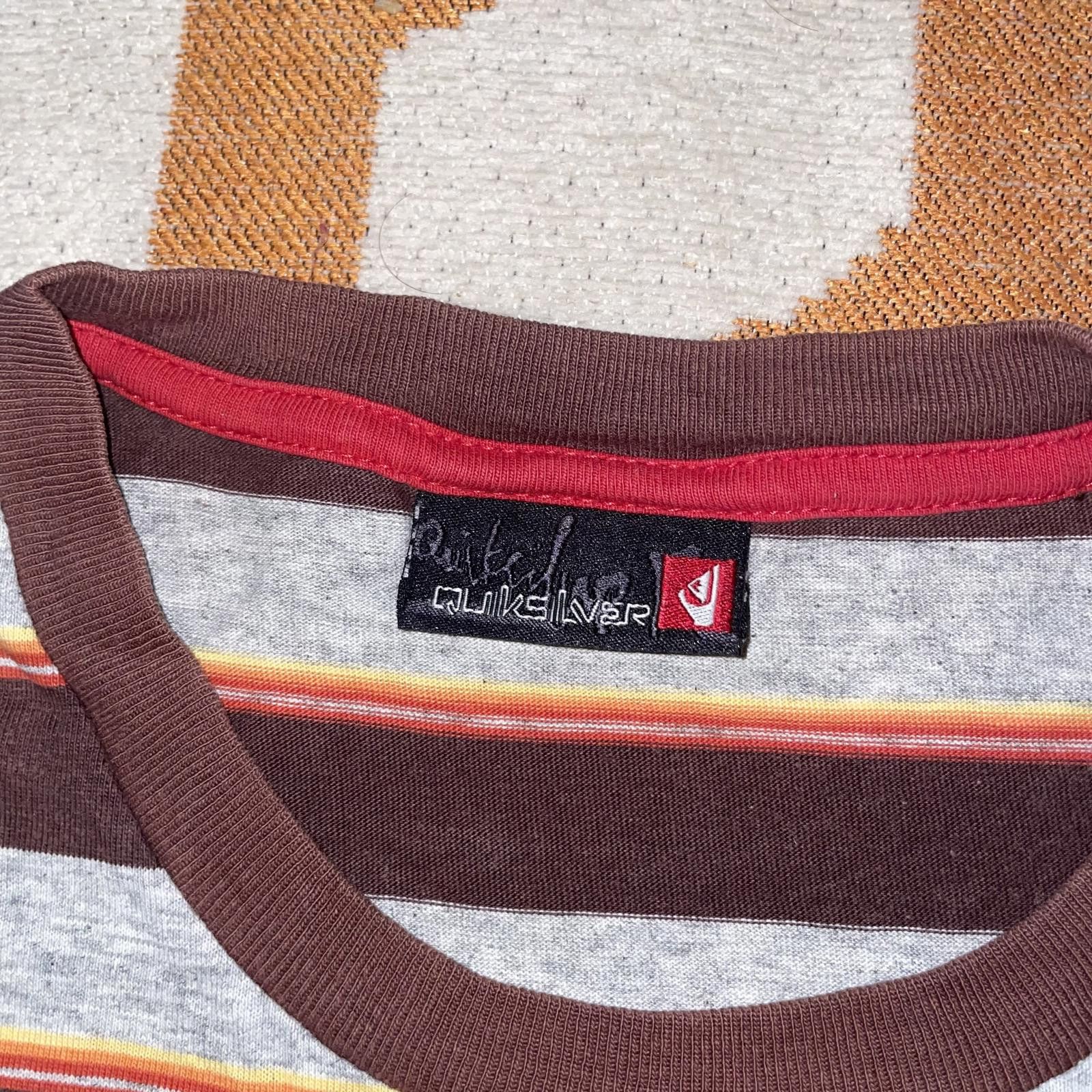 Quiksilver Quiksilver 00s Striped Print T-Shirt L Size US L / EU 52-54 / 3 - 5 Thumbnail