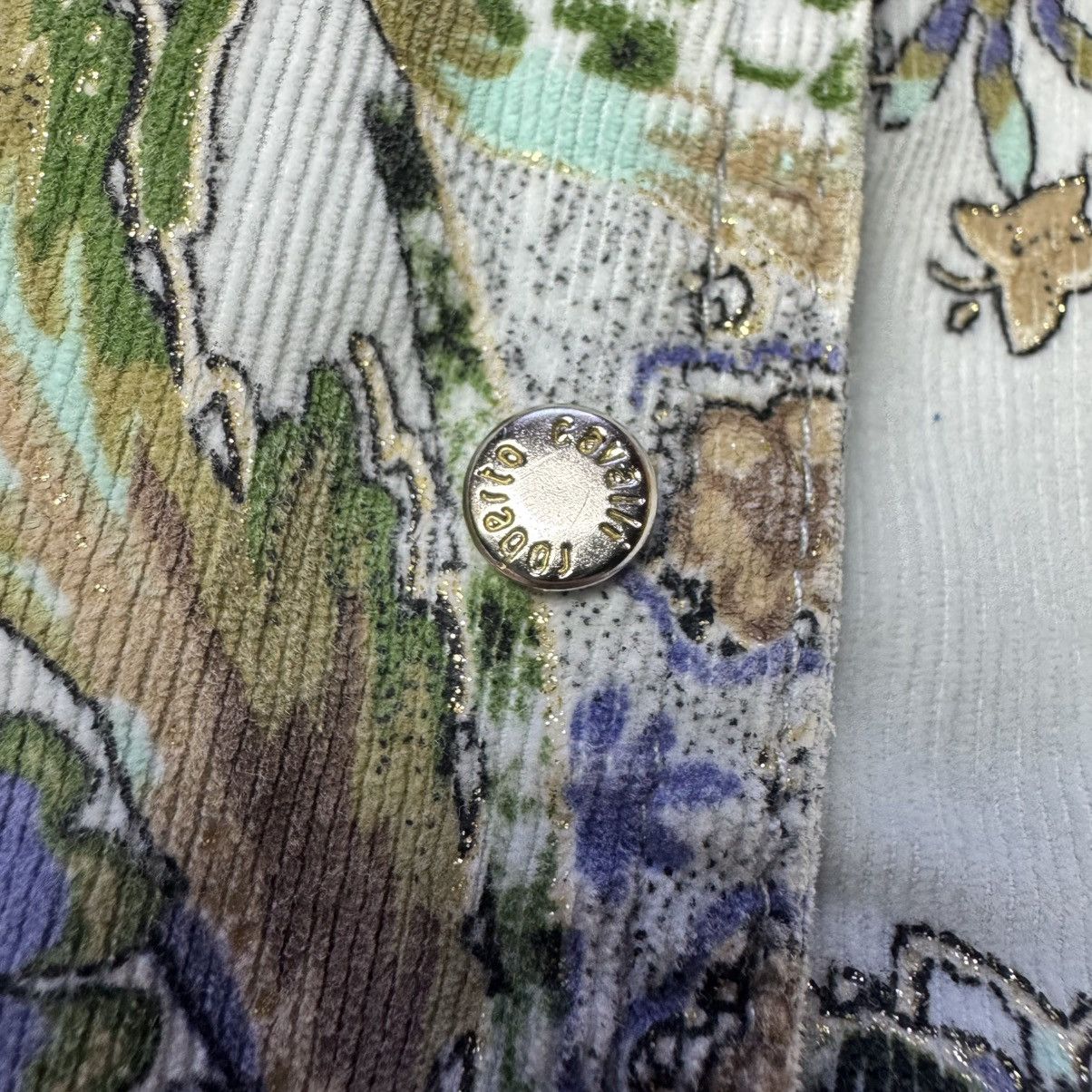 Roberto Cavalli × Velvet × Vintage Roberto Cavalli Printed Velvet Blazer Jacket Size XS / US 0-2 / IT 36-38 - 8 Thumbnail