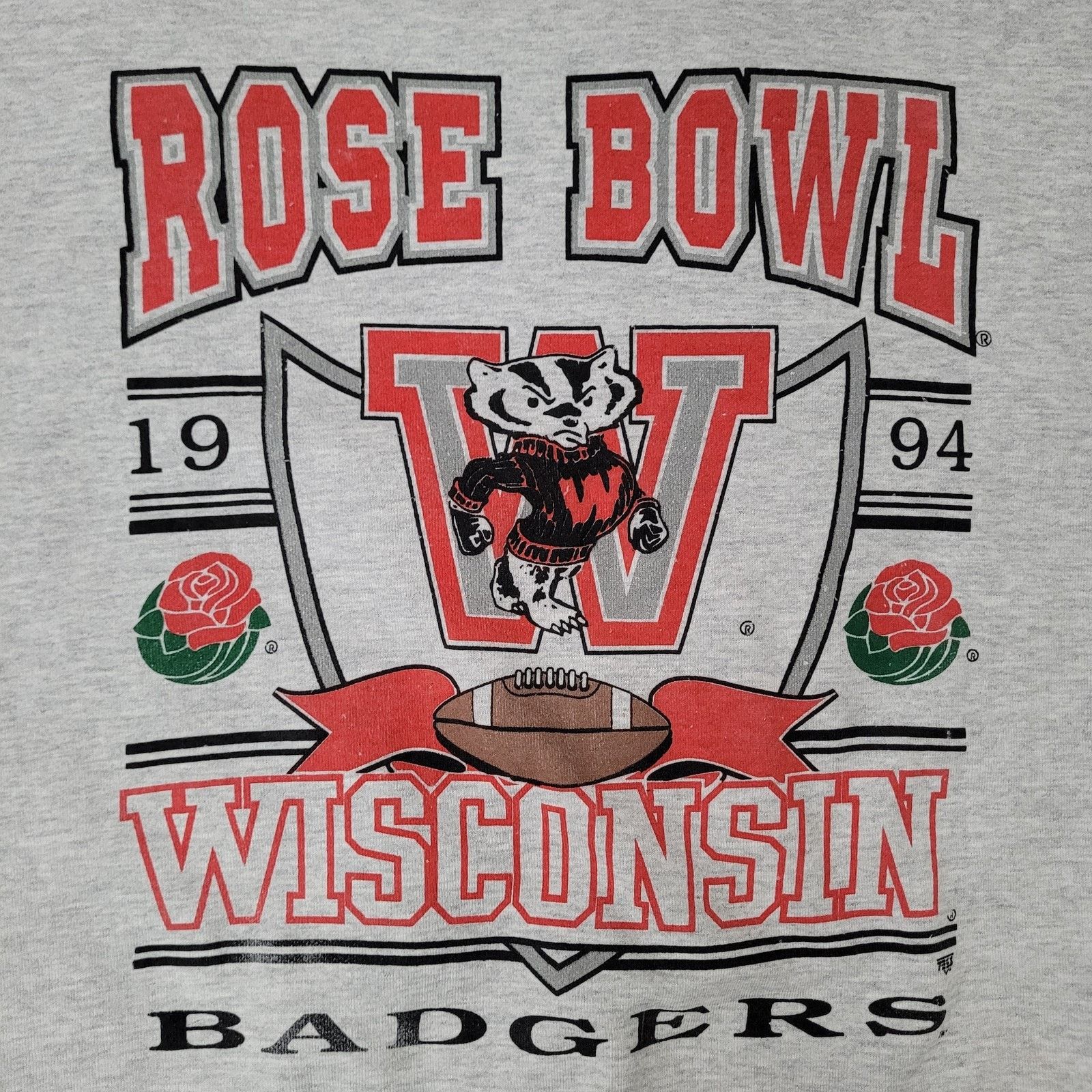 Vintage VTG Wisconsin Badgers Rose-Bowl Short-Sleeve Sweatshirt XL Size US XL / EU 56 / 4 - 3 Thumbnail