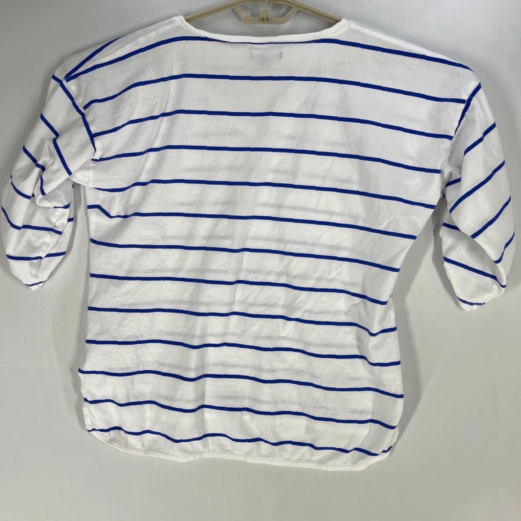 Nautica Nautica Tee Shirt Women 2XL Blue White Striped V-Neck Short Sleeve 100% Cotton Size XXL / US 16-18 / IT 52-54 - 5 Thumbnail