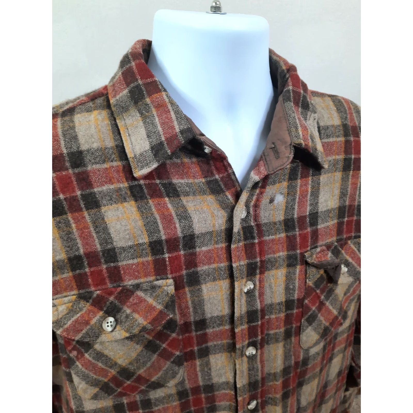 Vintage VINTAGE Northwest Territory Coat Shirt Plaid Flannel Wool Quilted Brown Blue Mens L XL? Size US L / EU 52-54 / 3 - 5 Thumbnail