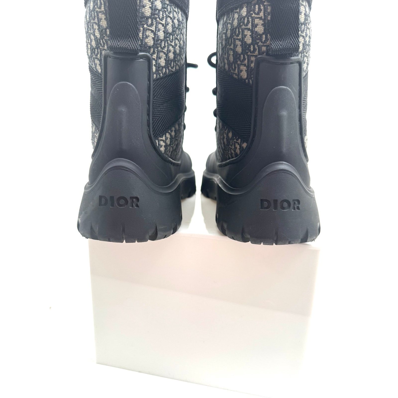 Dior Dior Garden Oblique Black/Beige Lace Up Combat Boots Size 41 Size US 8 / EU 41 - 13 Thumbnail