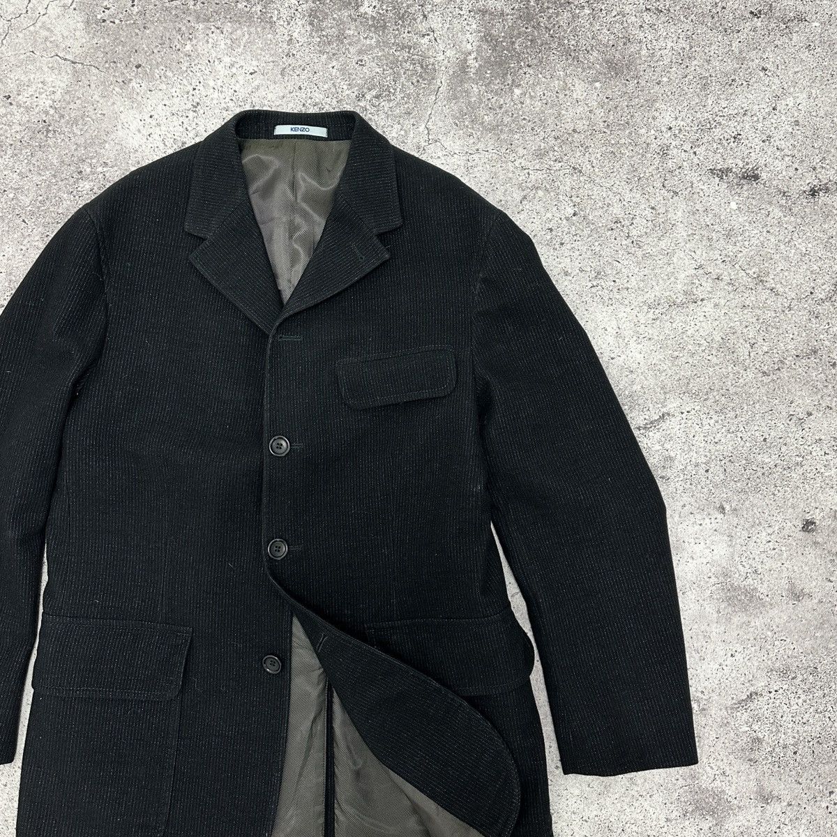 Kenzo Vintage 90s Kenzo Black Wool Jacket Blazer luxury y2k XL Size US XL / EU 56 / 4 - 3 Thumbnail