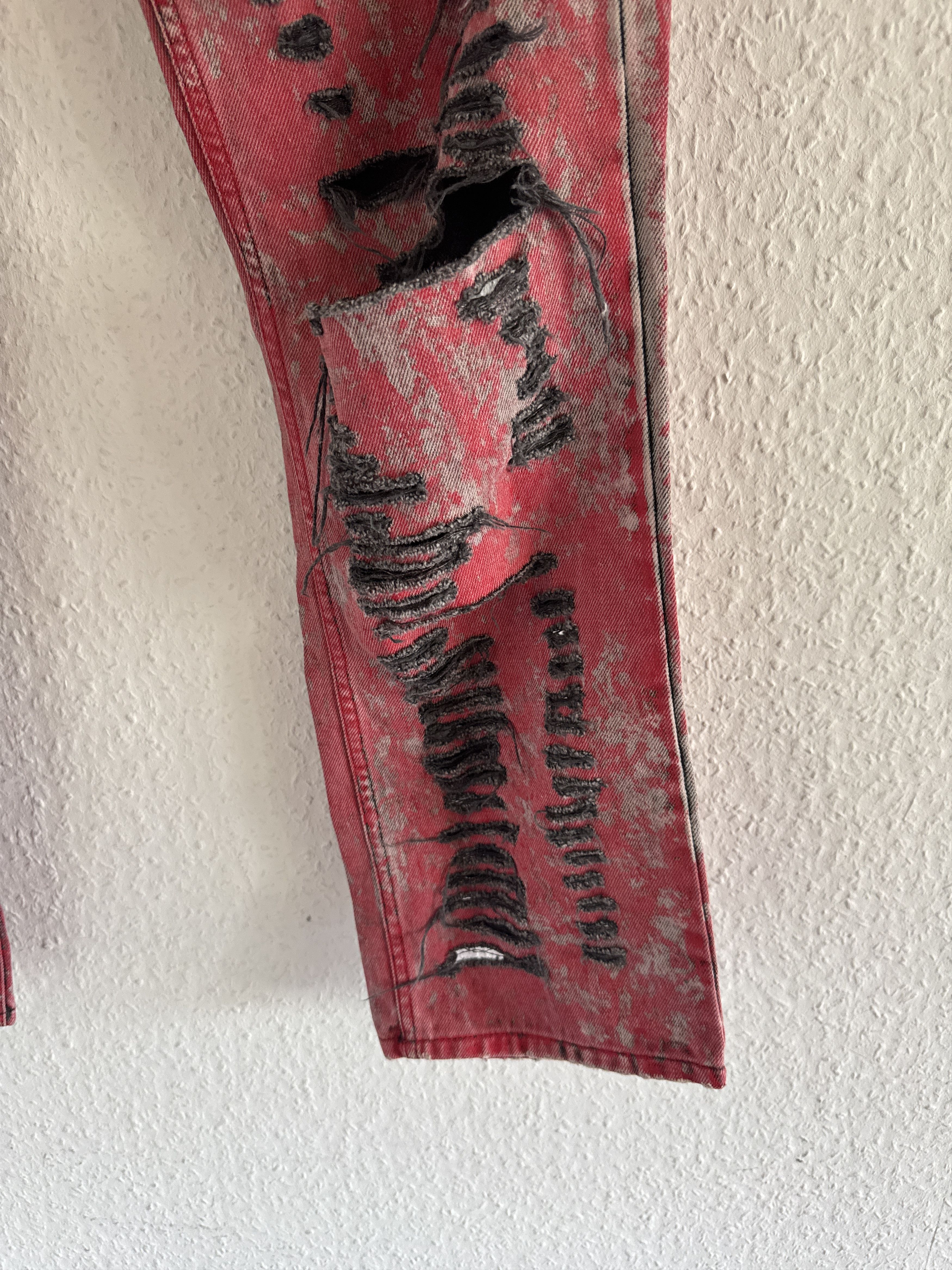 Gucci Distressed Red Destroyed Denim Pants Size US 32 / EU 48 - 8 Thumbnail