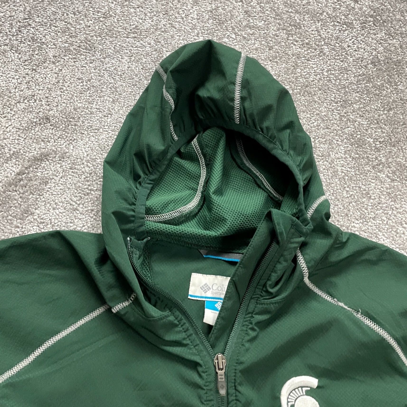 Vintage Columbia Windbreaker Jacket Womens XL Green Michigan State Spartans Size XL / US 12-14 / IT 48-50 - 3 Thumbnail