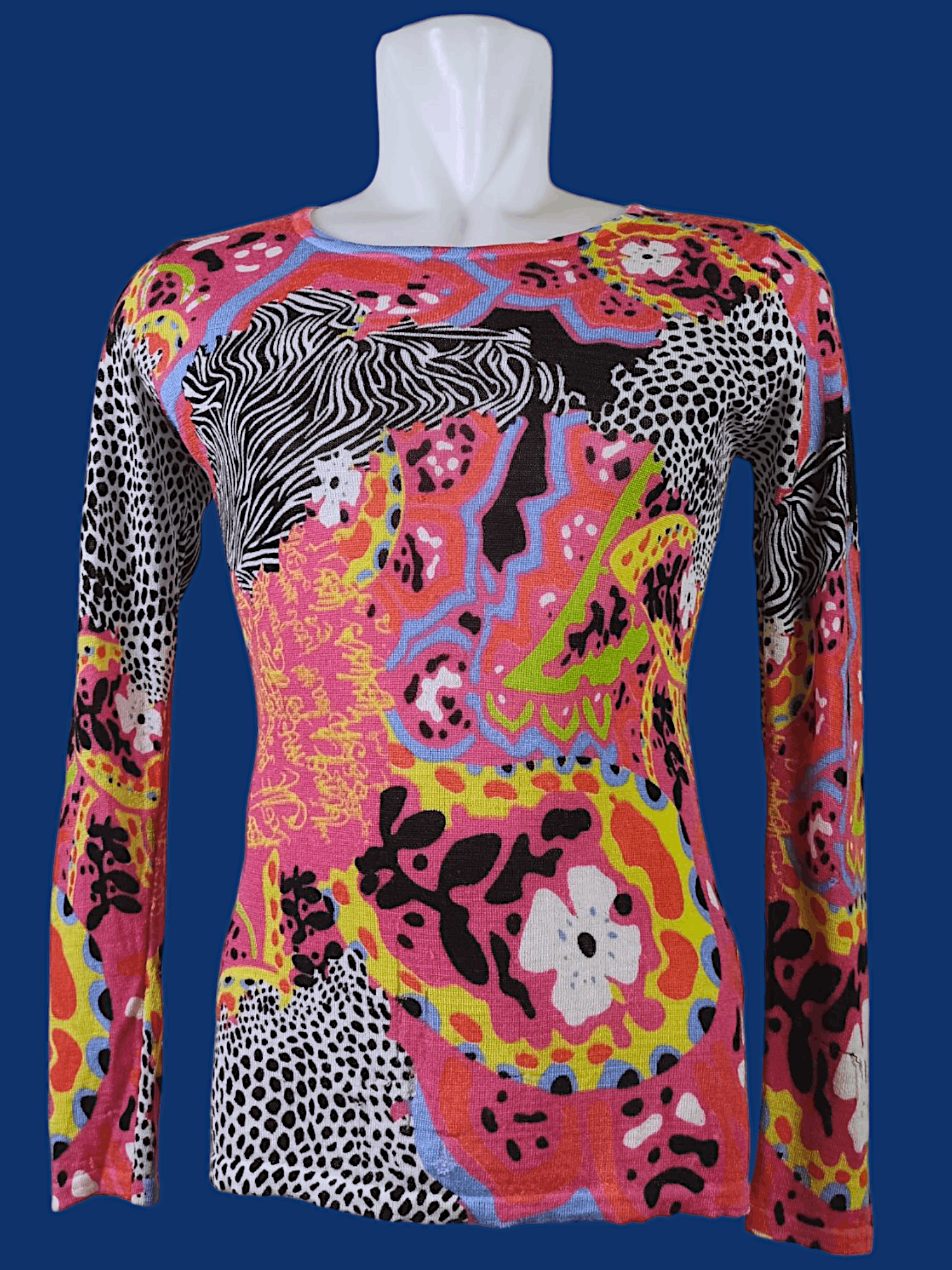 Japanese Brand UNKNOWN BRANDS Full print Long Sleeve T Shirt Y2K Style Size US M / EU 48-50 / 2 - 18 Thumbnail