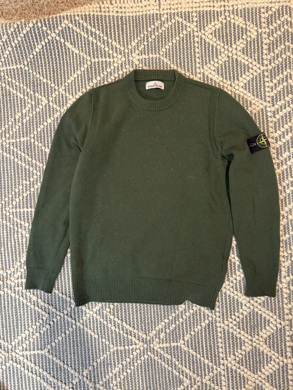 Stone Island Green sweater wool crewneck forest large Size US L / EU 52-54 / 3 - 1 Thumbnail