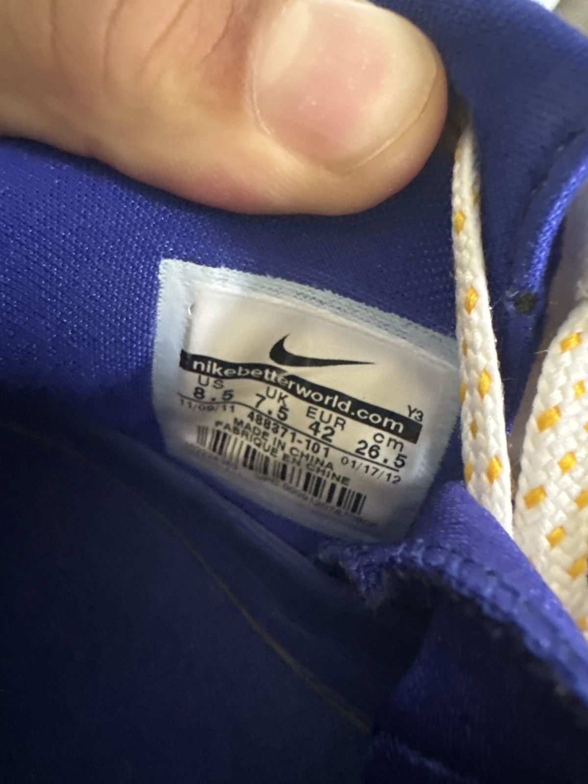 Nike Nike kobe 7s Lakers home colorway Size US 8.5 / EU 41-42 - 5 Thumbnail