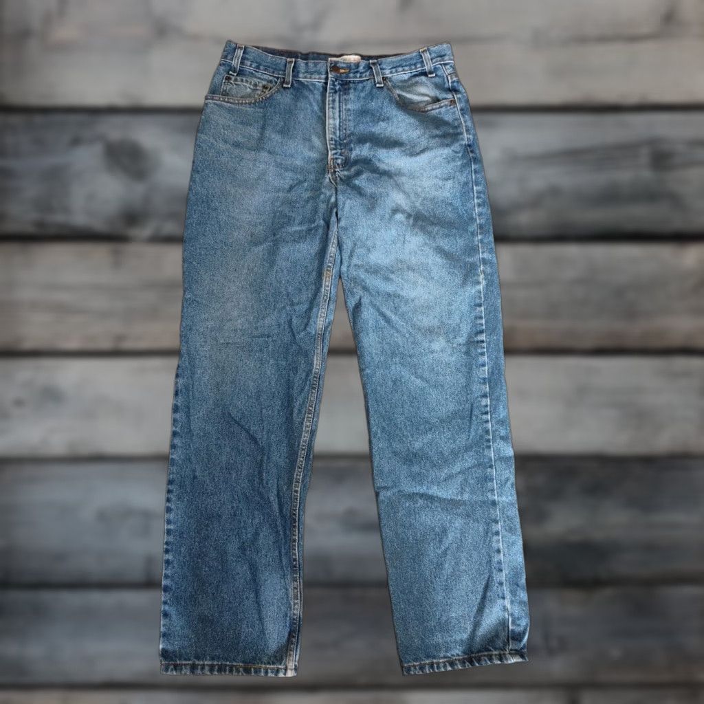 Levi's Levi's Signature Jeans Mens Relaxed Fit 36x34 Blue Denim Straight Pants Retro Hipster Size US 36 / EU 52 - 1 Thumbnail