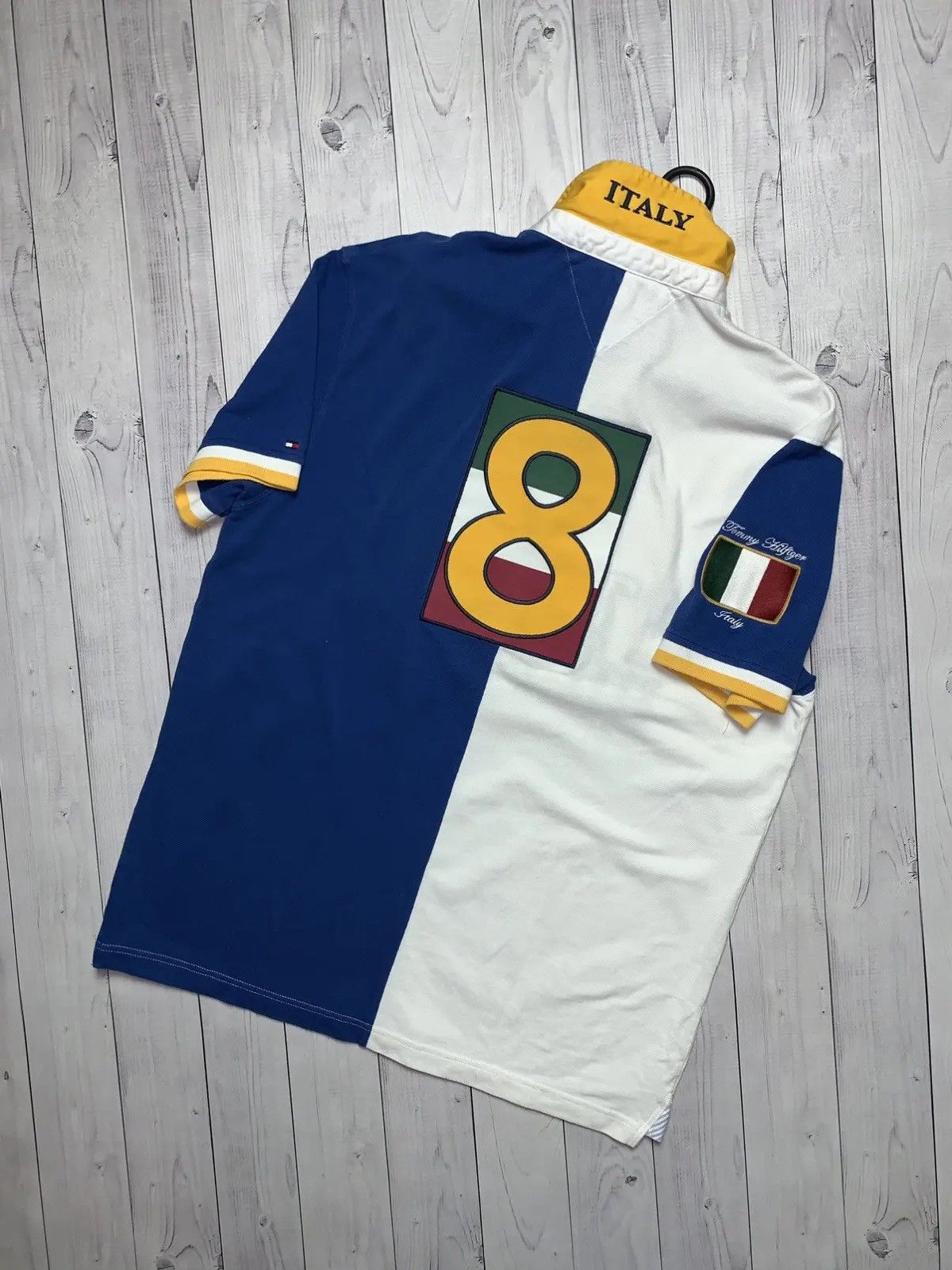 Tommy Hilfiger Vintage Chief Keef Italy big logo Italia rugby polo number 8 Size US L / EU 52-54 / 3 - 2 Thumbnail