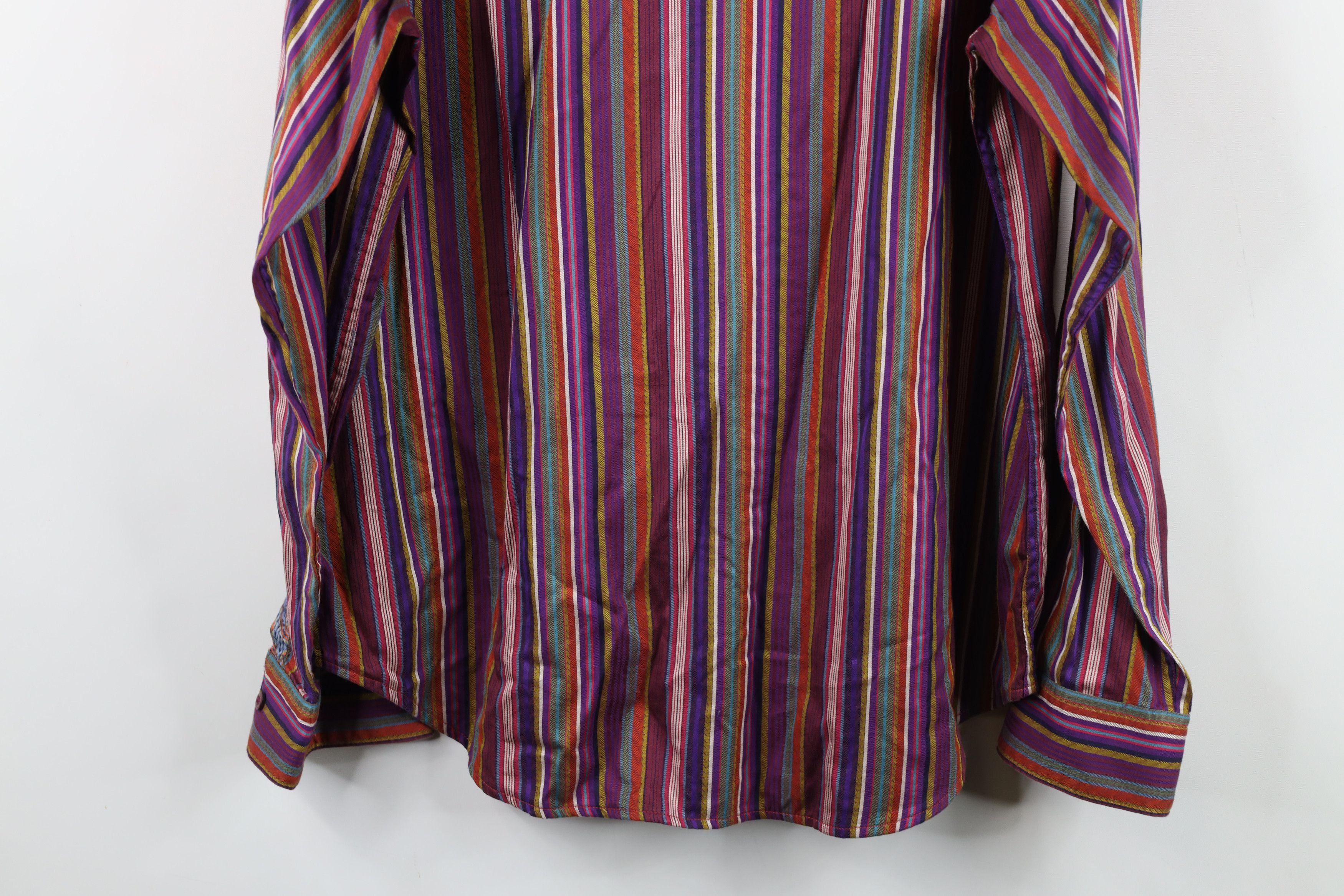 Robert Graham Robert Graham Cuff Rainbow Striped Collared Button Shirt Size US L / EU 52-54 / 3 - 14 Thumbnail