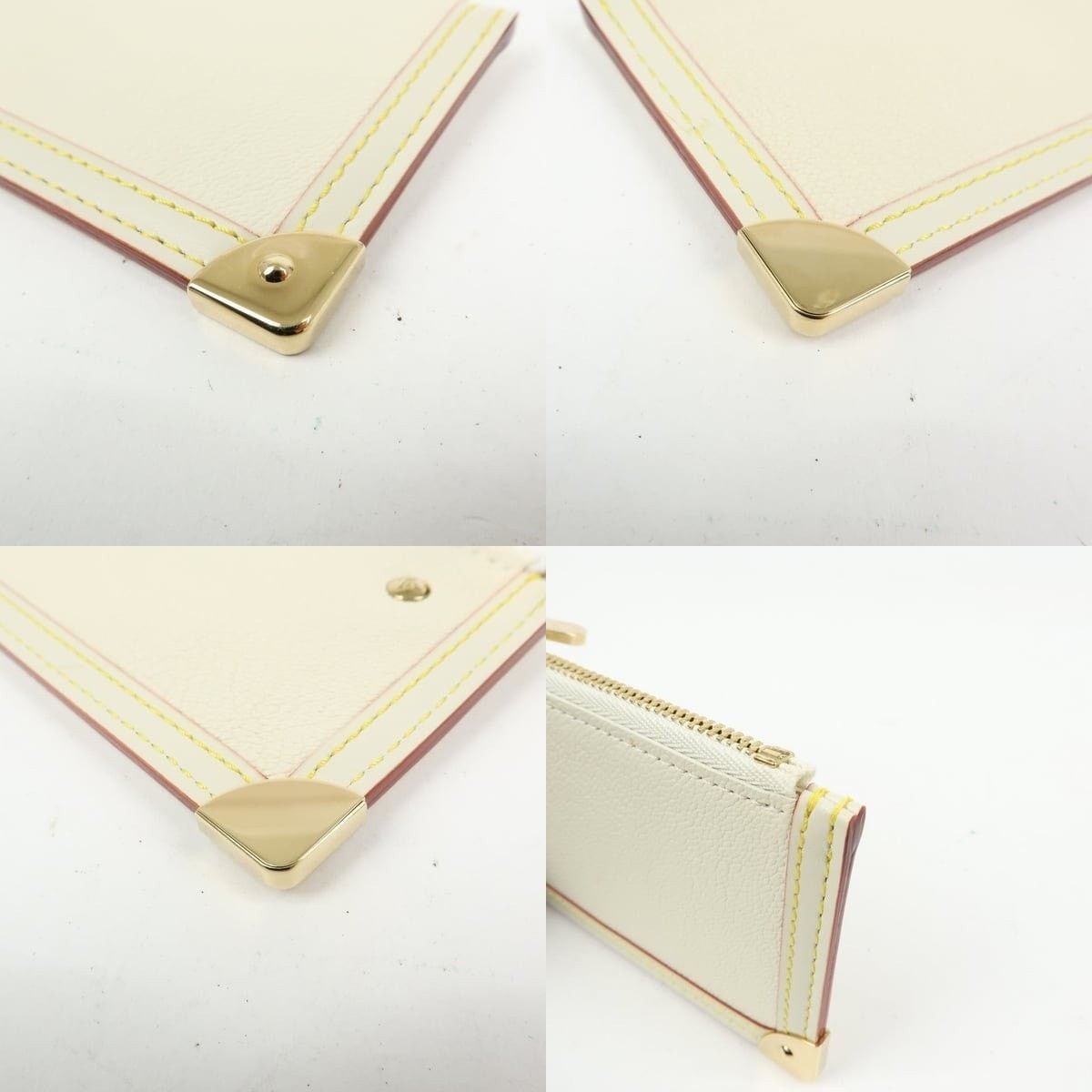 Louis Vuitton Louis Vuitton Suhali Pochette Cles Goatskin Key Pouch Cream Size ONE SIZE - 4 Thumbnail