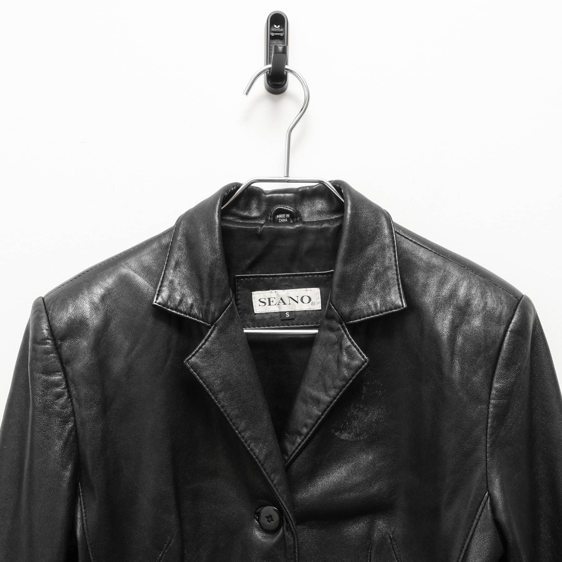 Vintage True Vintage 90's Super Soft Black Leather Overcoat Jacket Size S / US 4 / IT 40 - 3 Thumbnail
