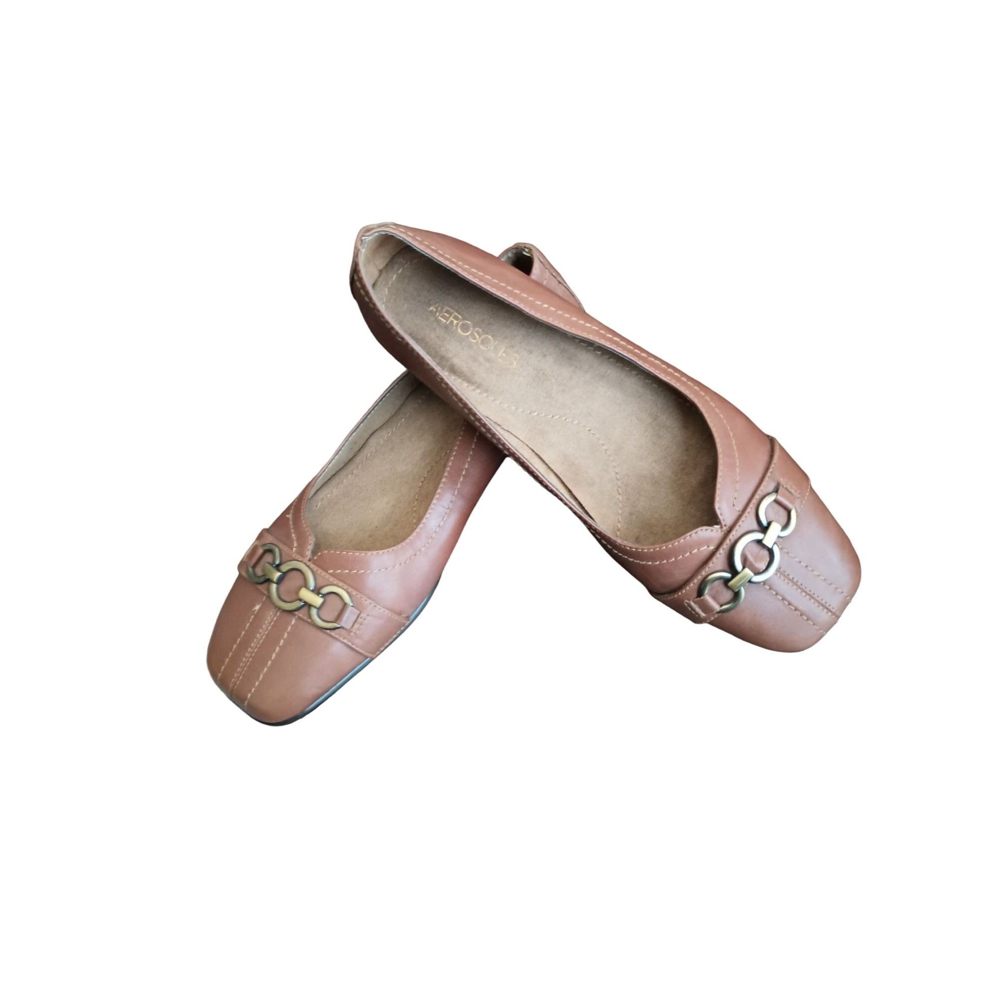 Other Women's Brown Flat Leather Loafer Aerosole Shoes Size US 11 / IT 41 - 5 Thumbnail
