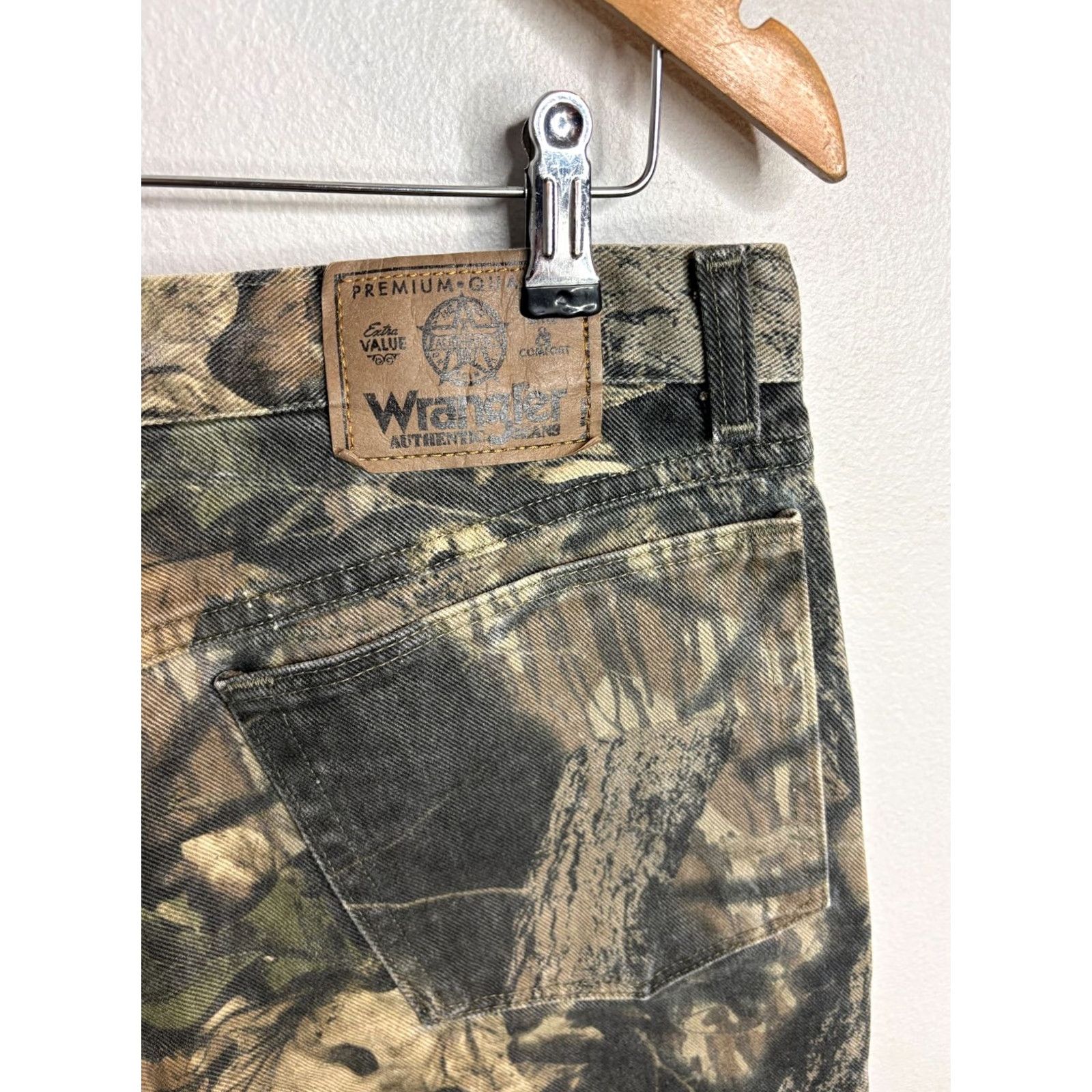 AMO VINTAGE Wrangler Double Knee Realtree Advantage Camo Pants Baggy Mens 31x29 4734 Size US 31 - 6 Thumbnail