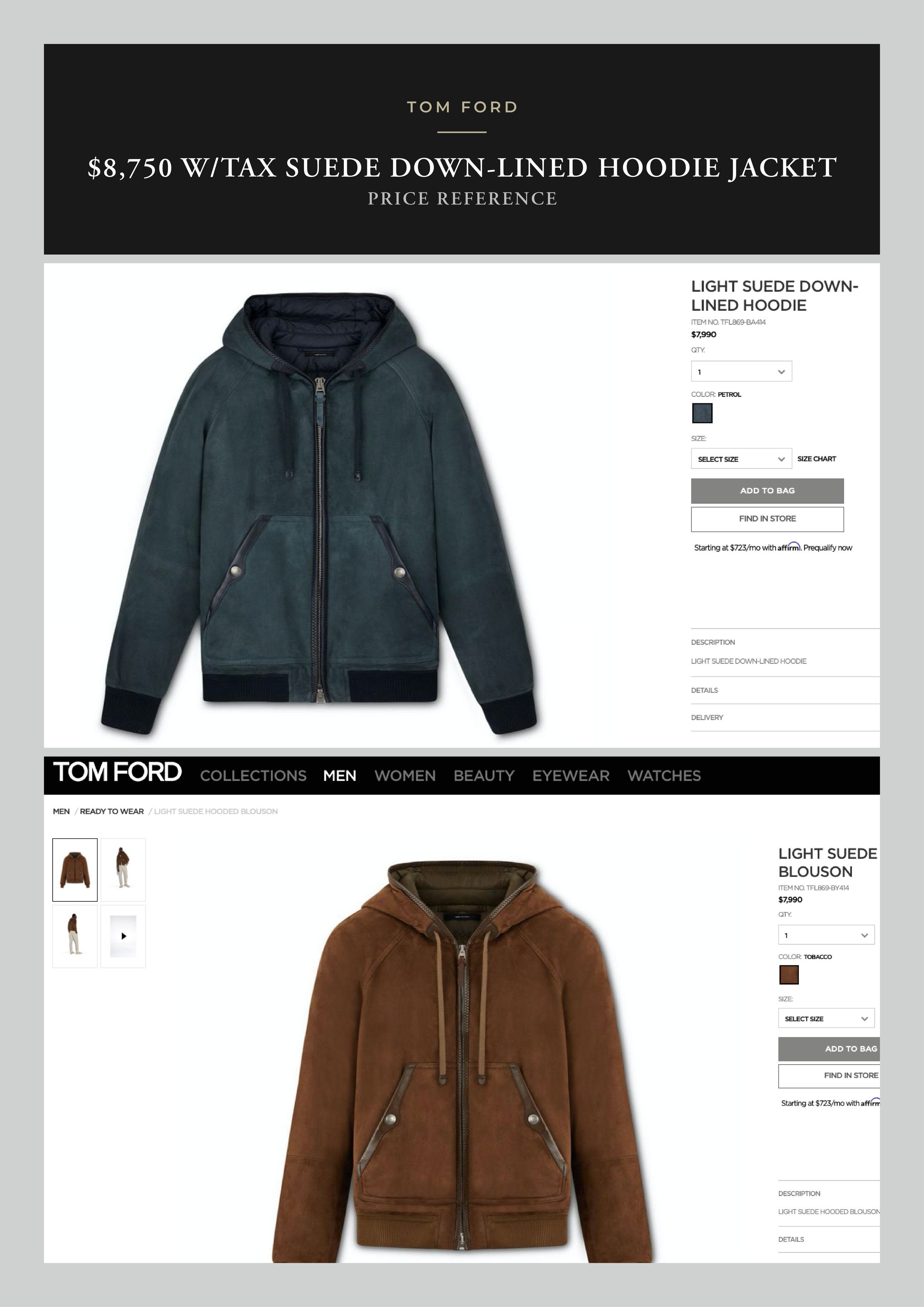 Tom Ford The Ultimate Rare $8,750 w/tax Leather Accent Suede Hoodie Size US M / EU 48-50 / 2 - 11 Thumbnail
