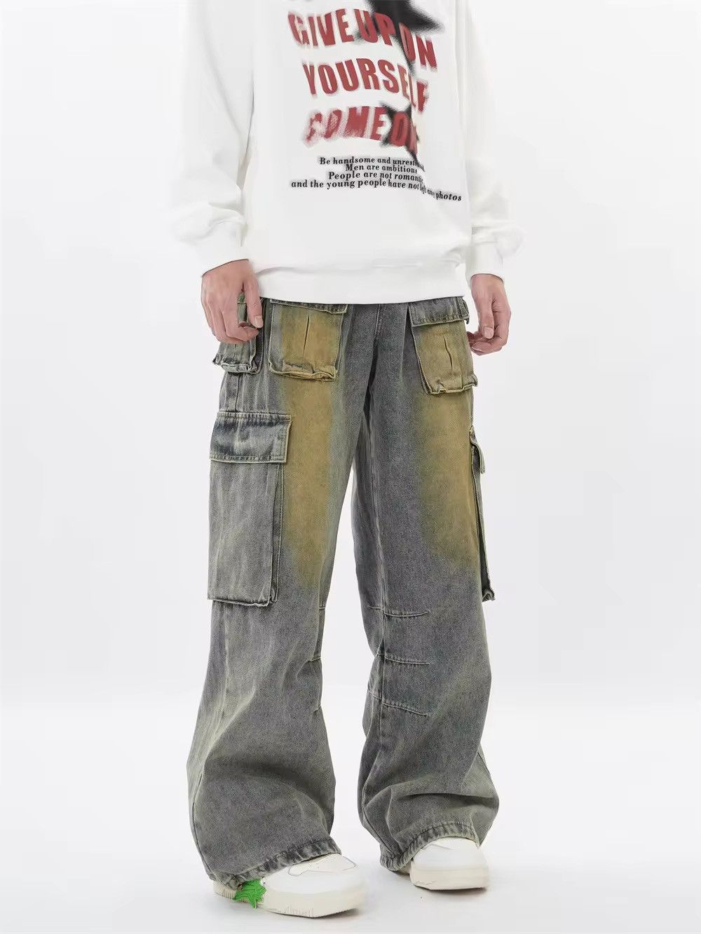 Japanese Brand × Jean Y2k Men Cargo Jeans Streetwear Size US 30 / EU 46 - 2 Thumbnail
