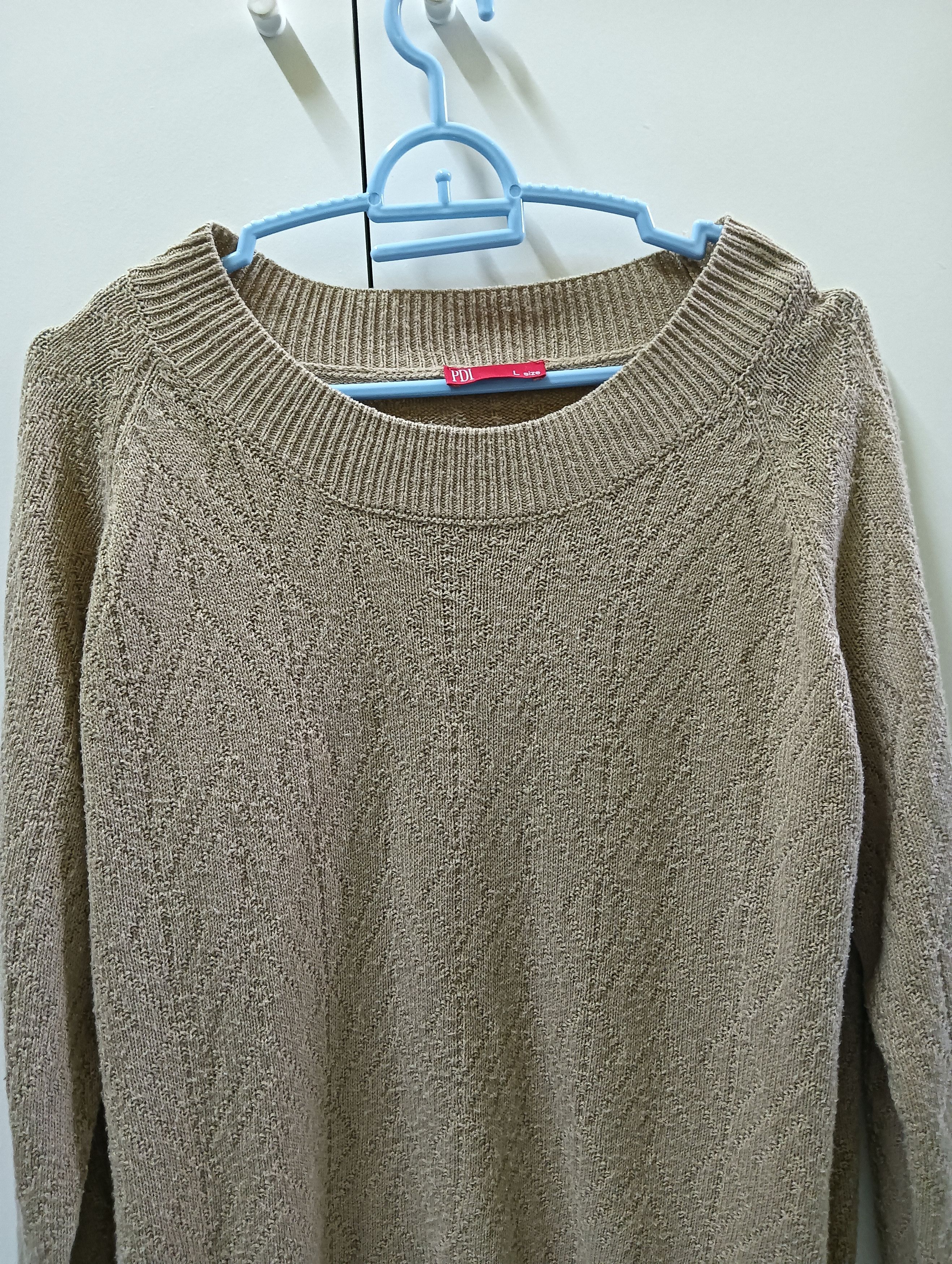The Unbranded Brand Vintage Beige Knit Sweater – PDI – Size L – Minimalist Style Size L / US 10 / IT 46 - 3 Thumbnail