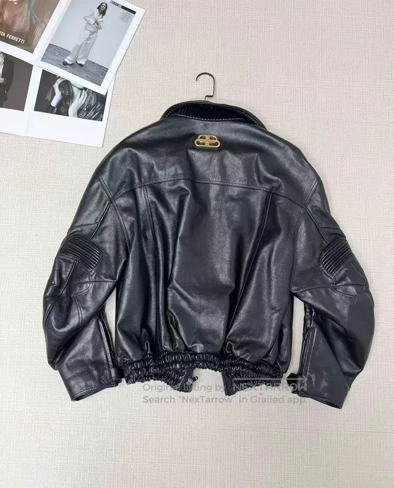 Balenciaga Balenciaga Gold Label Logo Leather Jacket Size XXS / US 00 / IT 34 - 4 Thumbnail