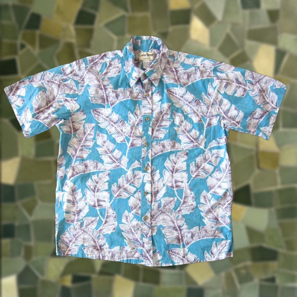 Vintage VINTAGE Cooke Street Hawaii Cotton Blue Purple White Floral Button Down Shirt L Mens Size US L / EU 52-54 / 3 - 1 Thumbnail