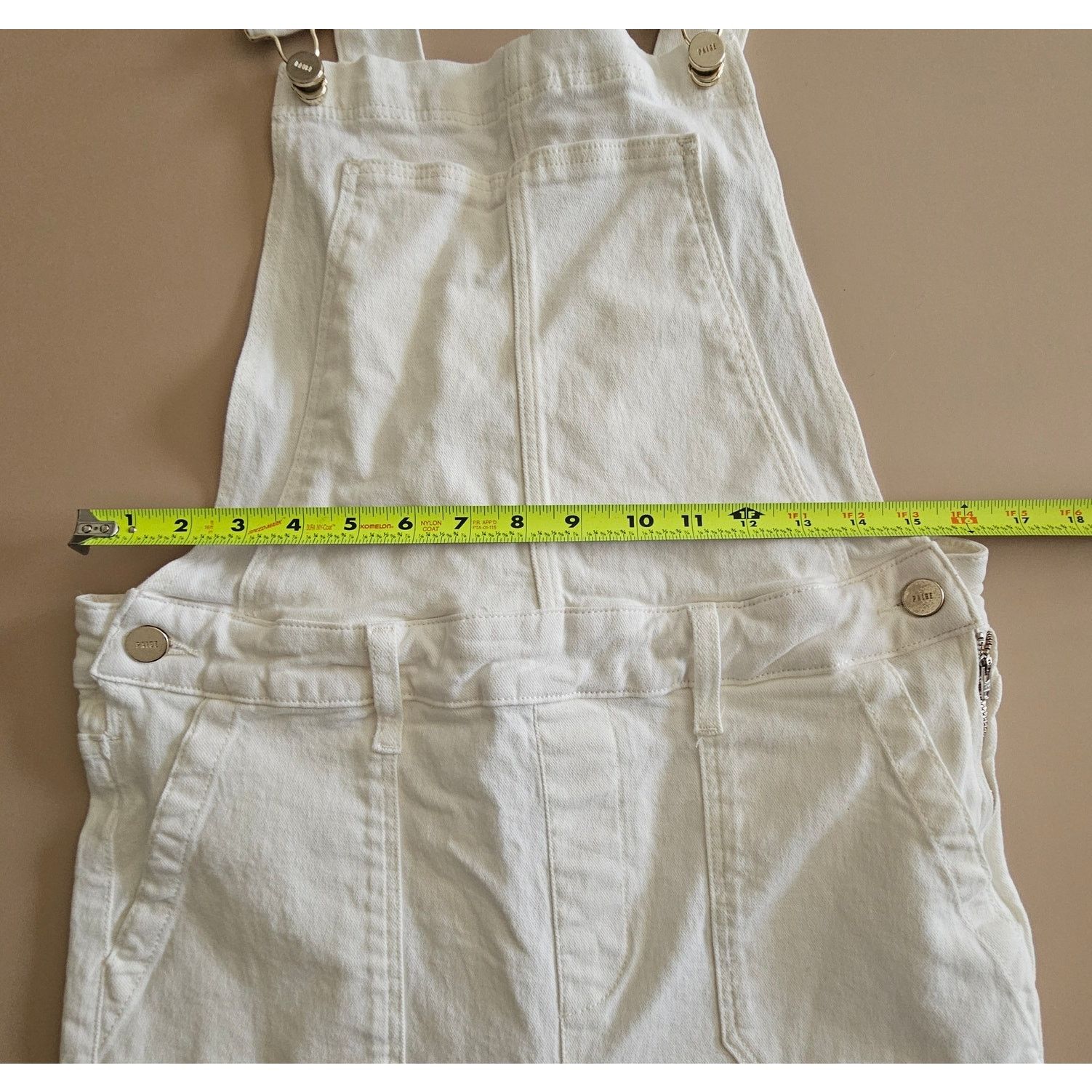 Paige PAIGE Claudine Denim Overalls Blank Canvas Ankle Flare 29 Size 29" - 6 Thumbnail