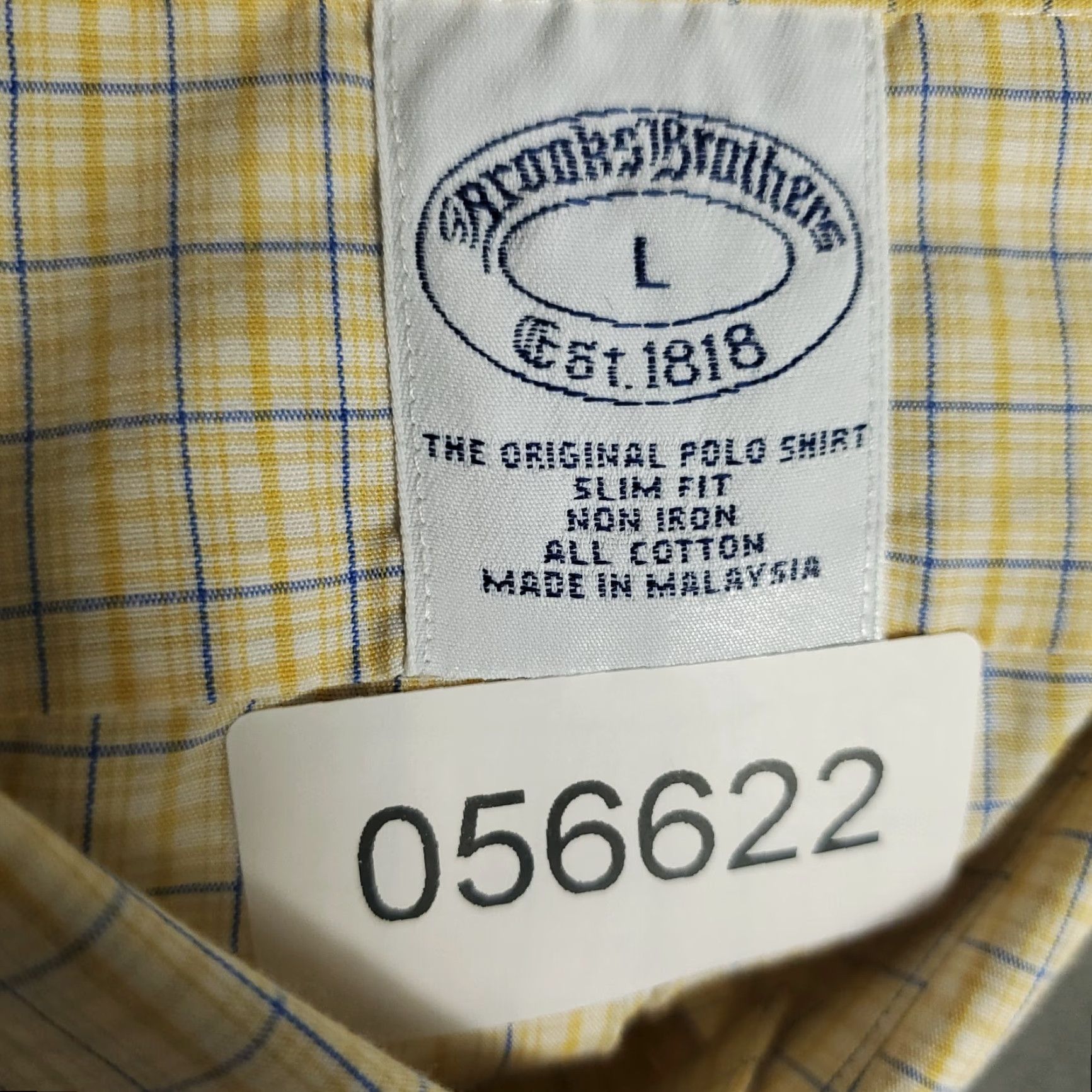 Brooks Brothers Brooks Brothers Shirt Mens Large Yellow Plaid Short Sleeve Button-Up Mens Size US L / EU 52-54 / 3 - 6 Thumbnail