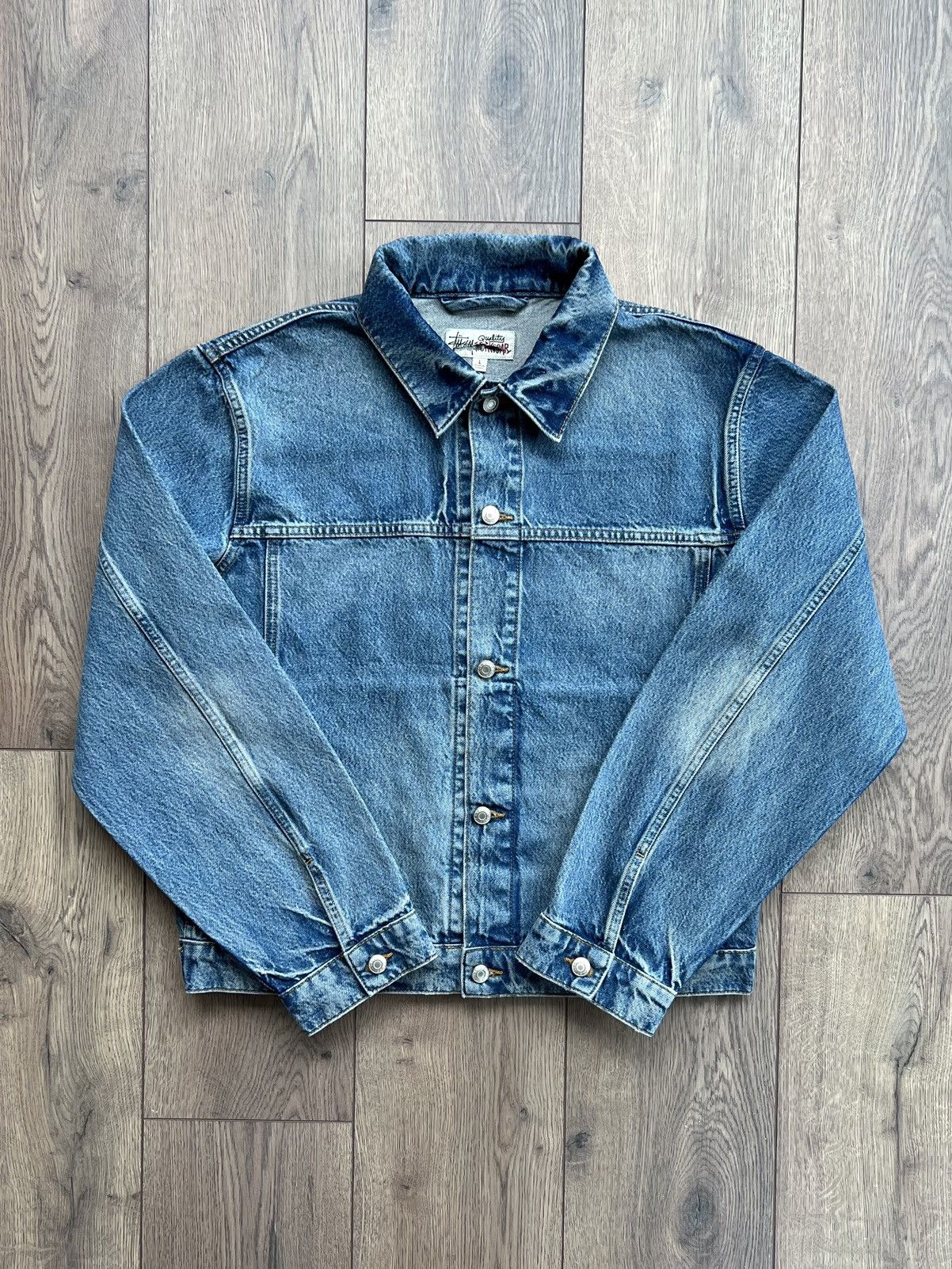 Stussy Trucker Denim Jacket Leopard | Grailed